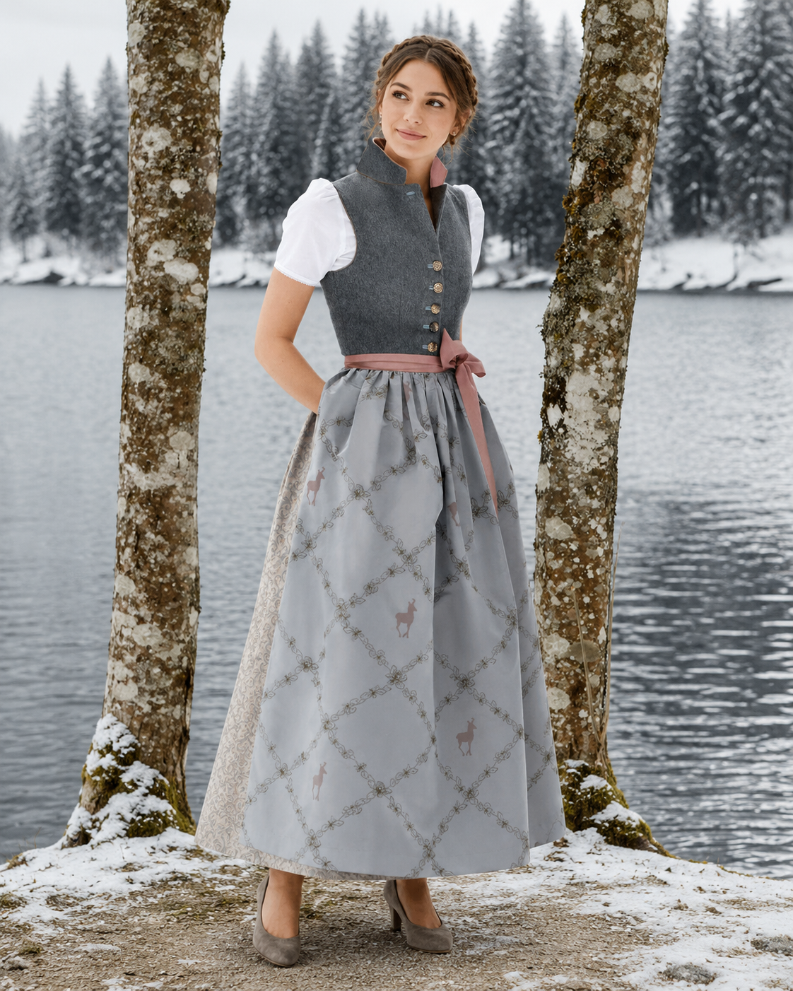 Dirndl grau Katharina