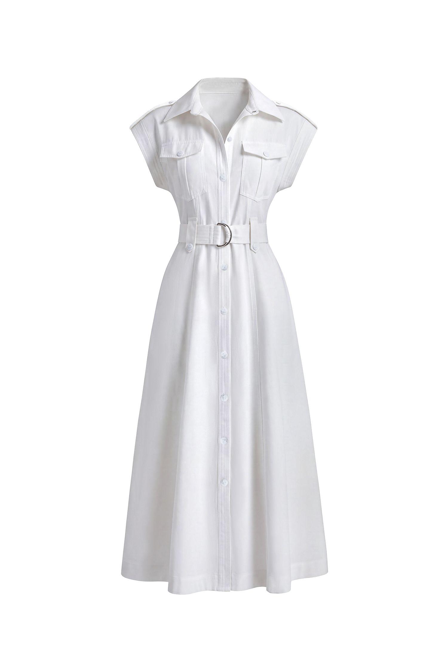 Siayh Elegant Tailored Sleeveless Woven Maxi Dress