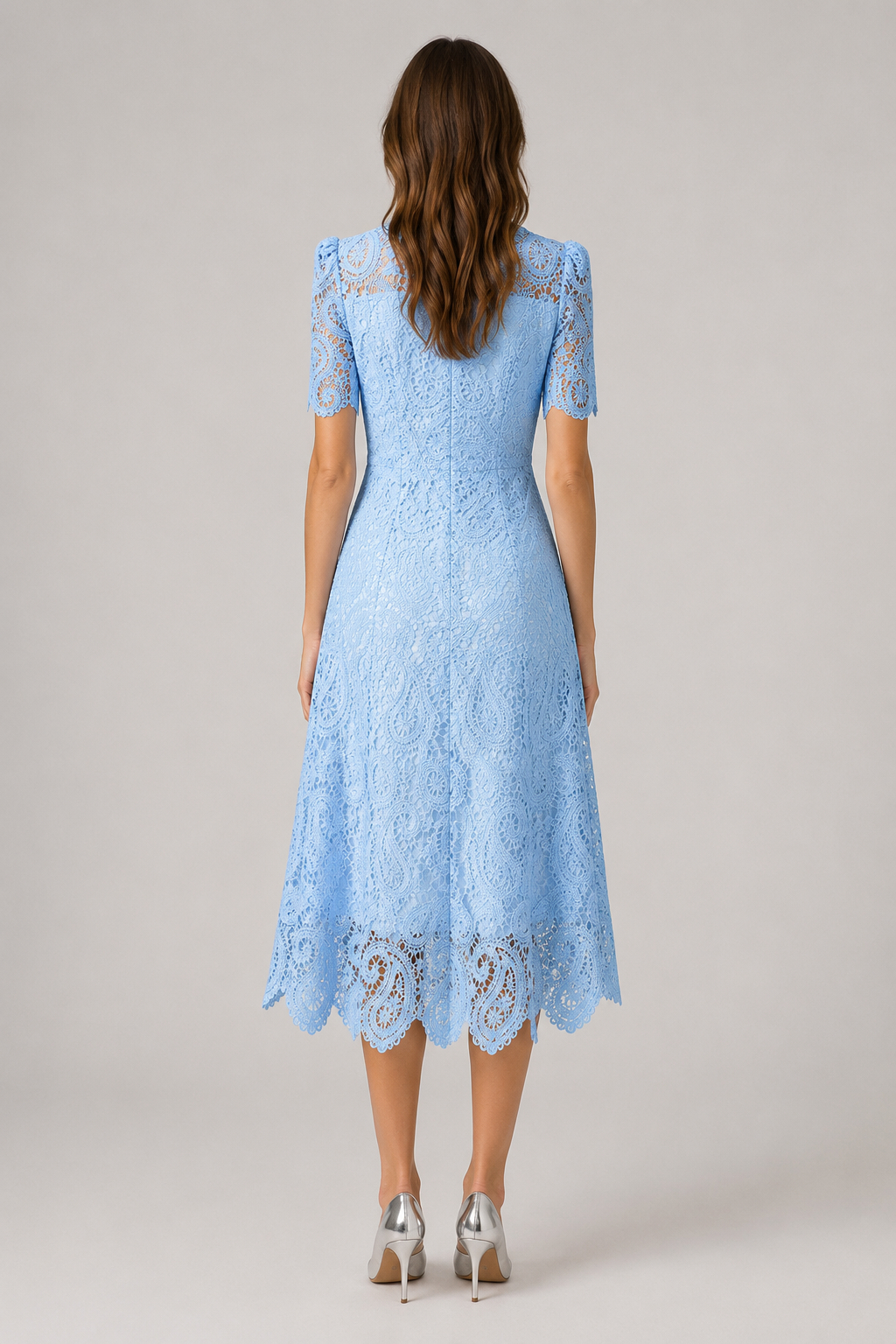 Belle Elegant Stylish Lace Dress Figure Flattering Slimming Two-Piece Set