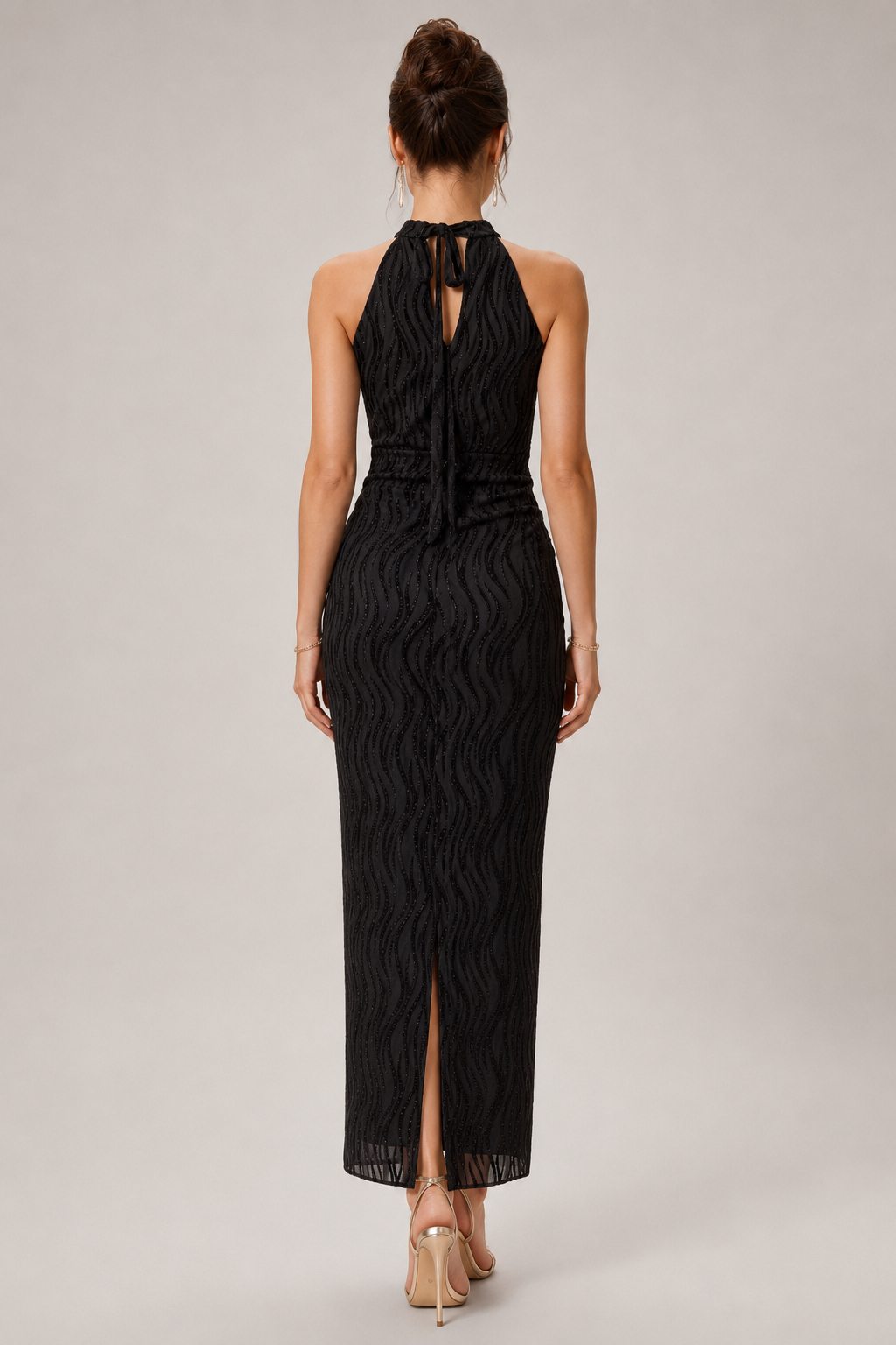 Aria Water Ripple Print Sleeveless Tank Maxi Dress