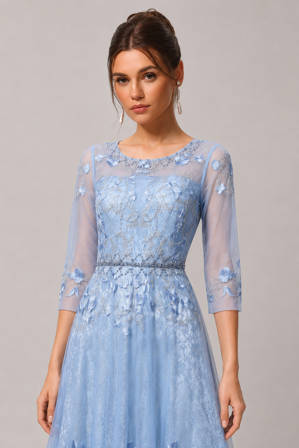Dorothea Premium Rhinestone Embroidered Evening Gown