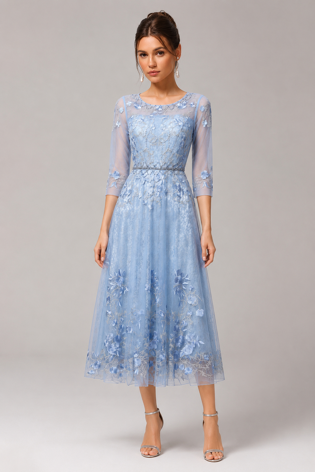 Dorothea Premium Rhinestone Embroidered Evening Gown