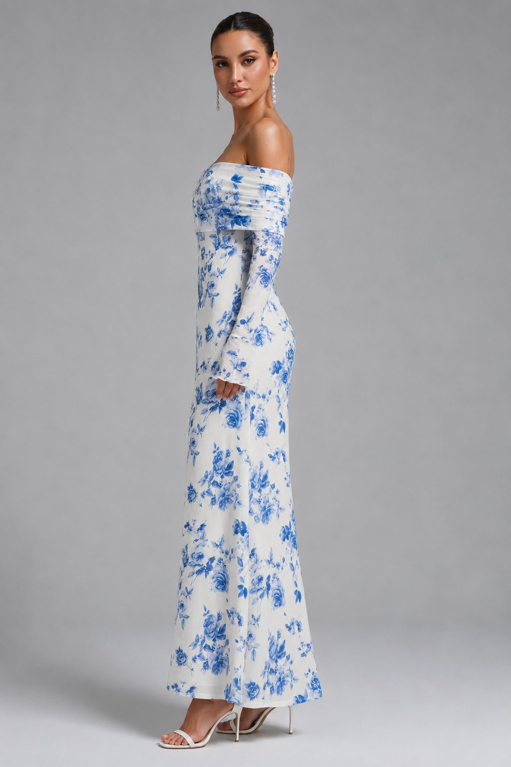 Riri Sexy Off Shoulder Open Back Bodycon Long Evening Dress