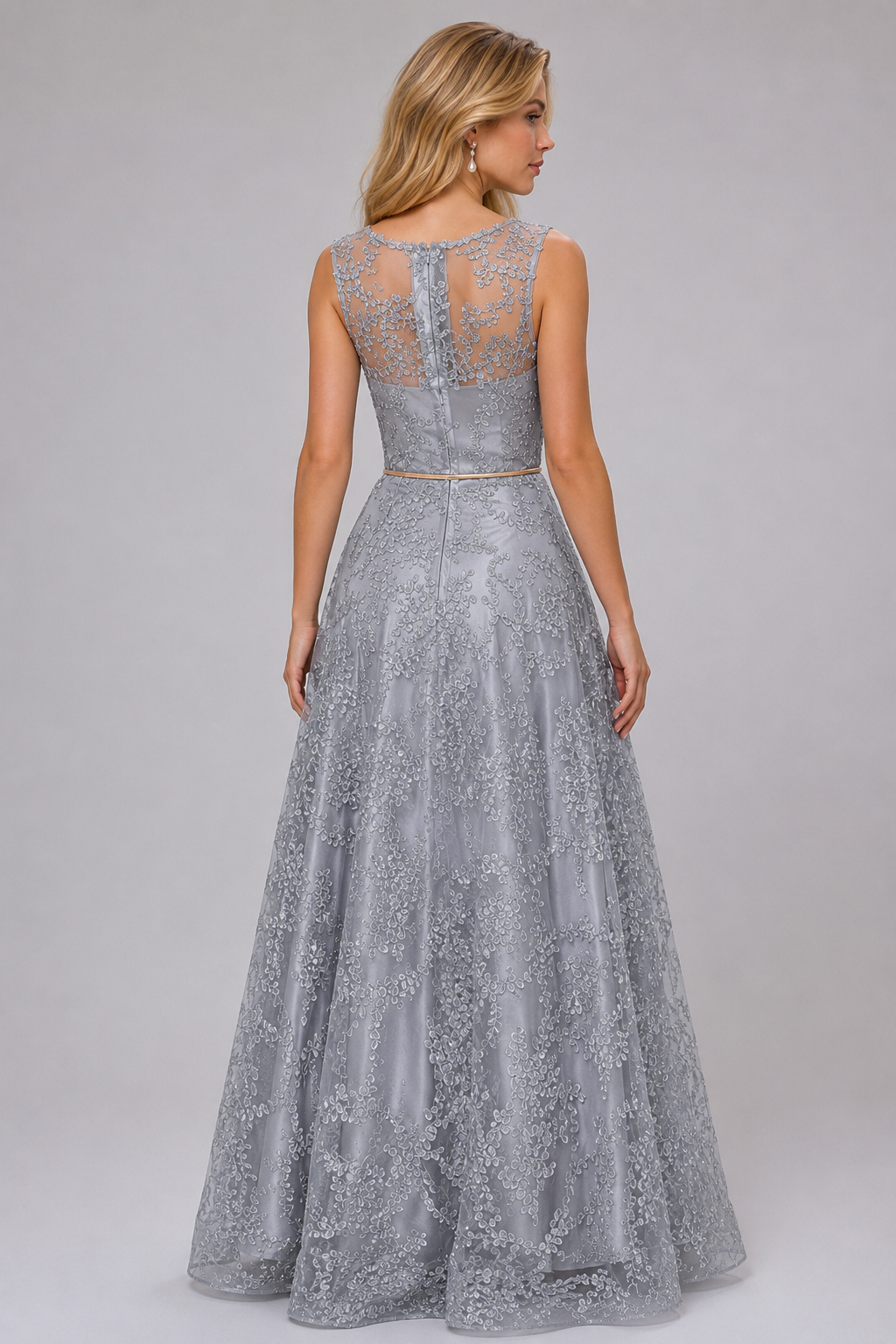 Faye Modest Elegant Slimming Long Evening Gown Dress