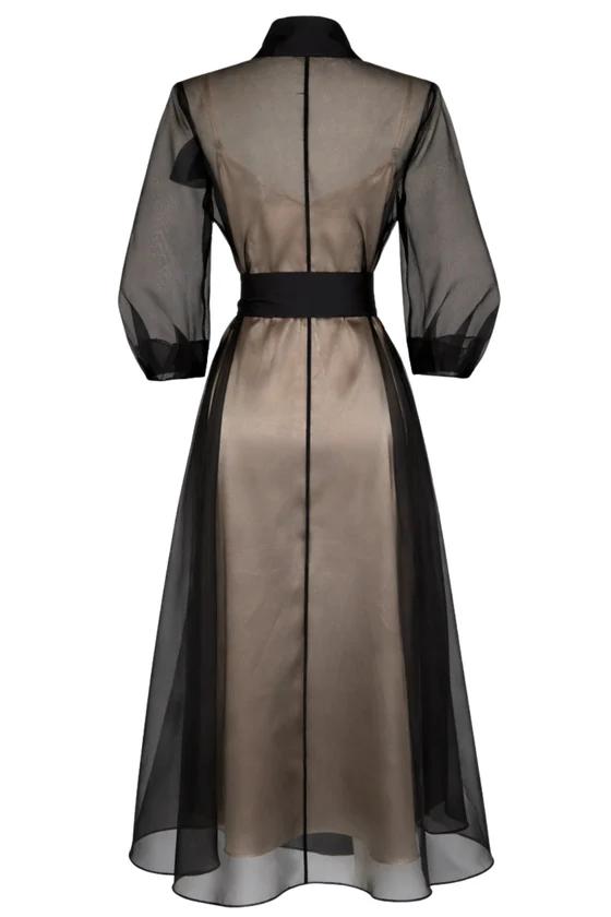Solid Fairy Style Puff Sleeve Two-Piece Dress