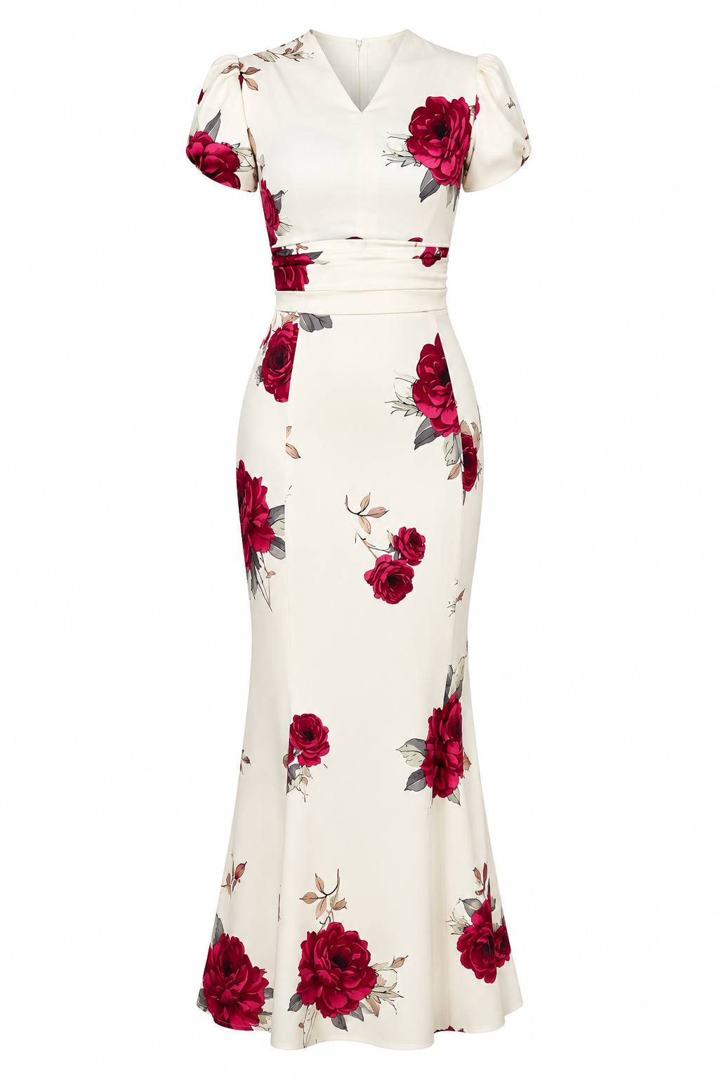 Vintage Romantic Short Sleeve Maxi Dress