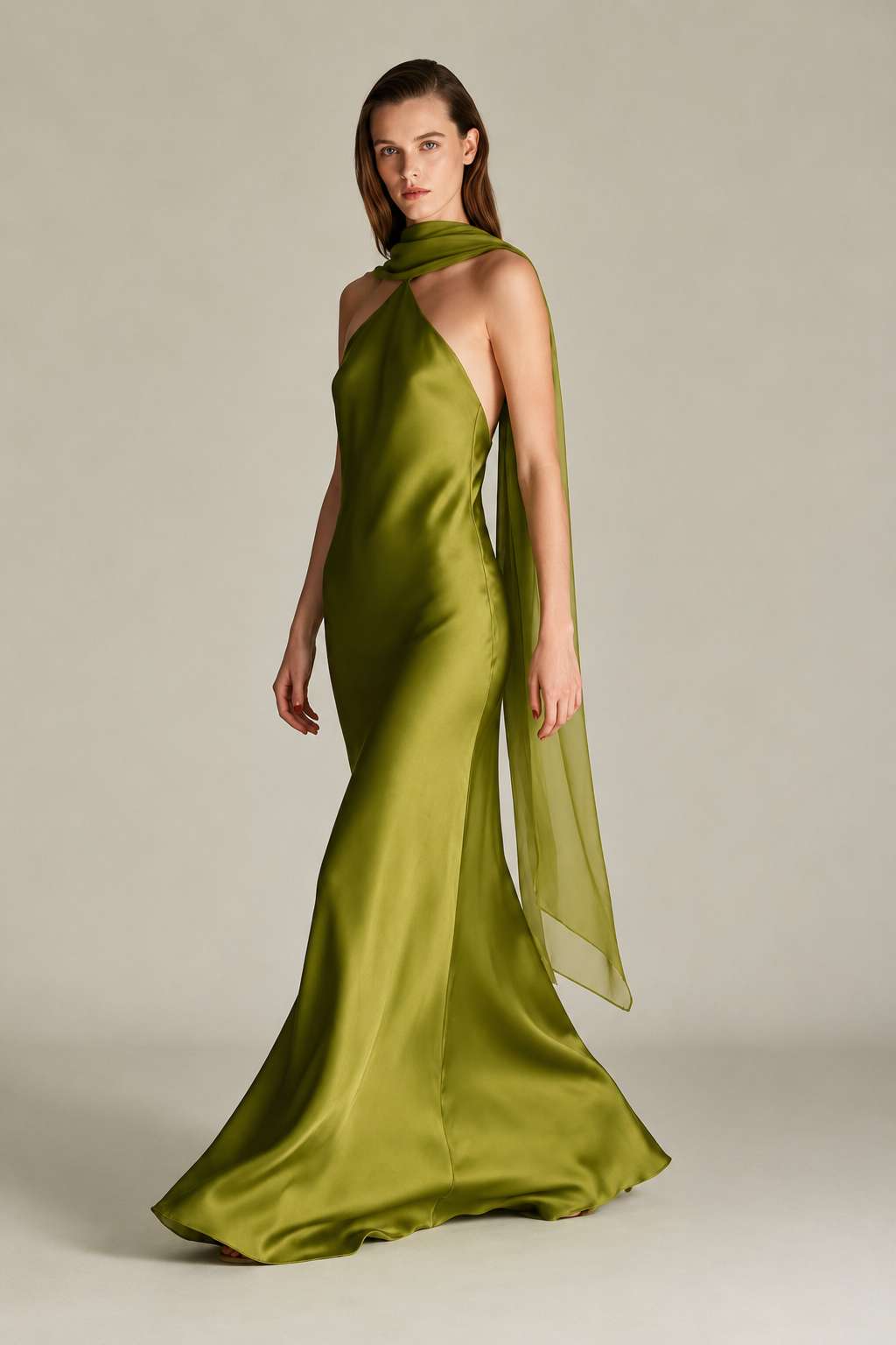 Satin Halter Neck Tie Backless Sleeveless Slim Fit Maxi Dress