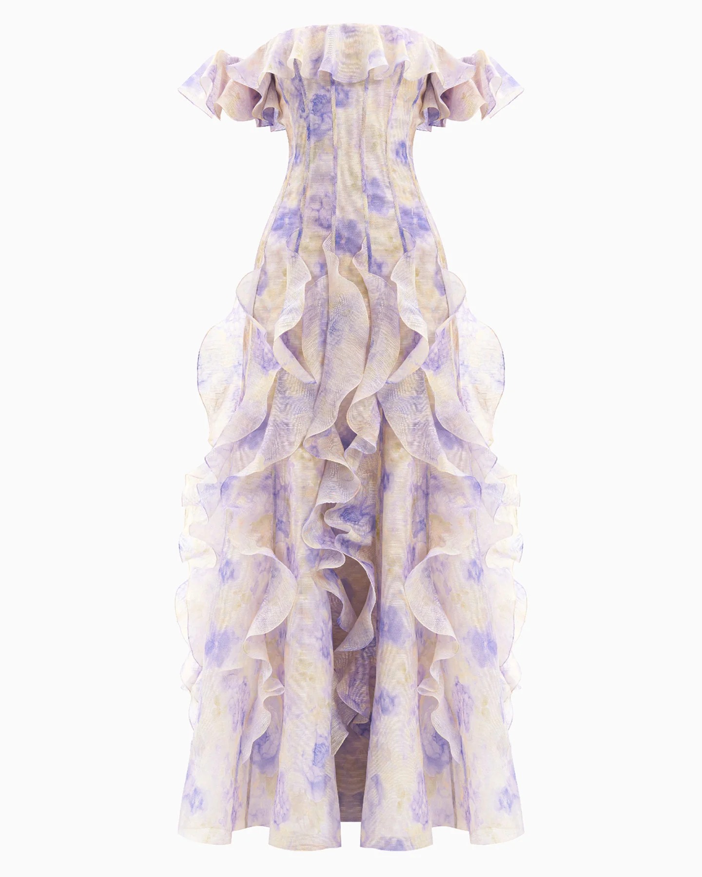 Boho Beach Vacation Spaghetti Strap Ruffle Chiffon Maxi Dress
