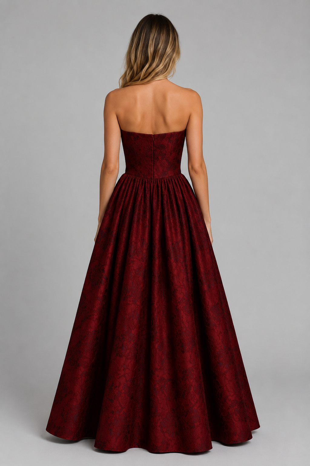 Bianca Burgundy Toast Evening Gown