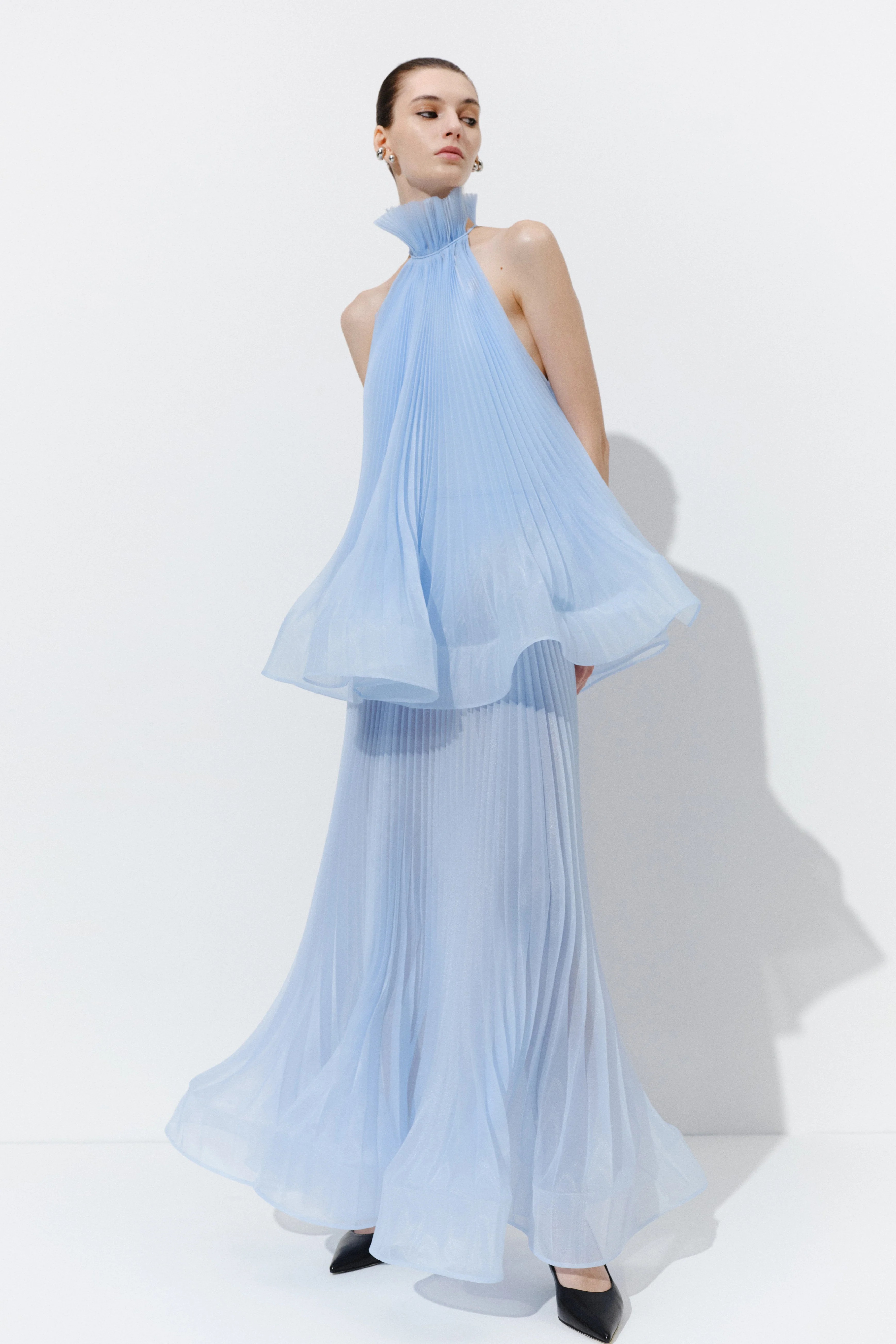 Lulu Mint Halter Pleated Two-Piece Set