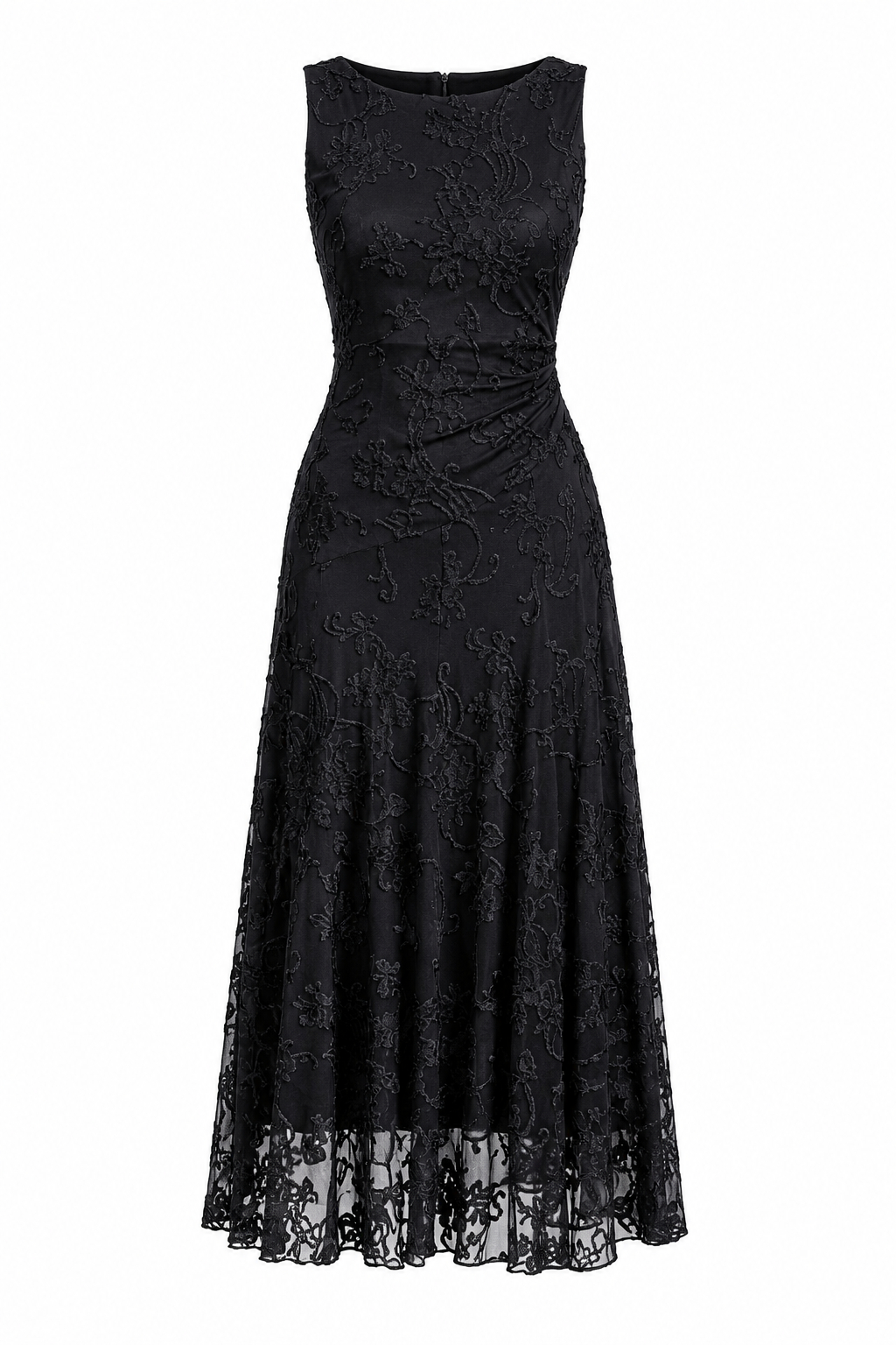 Amour Black Jacquard Twist Vacation Dress