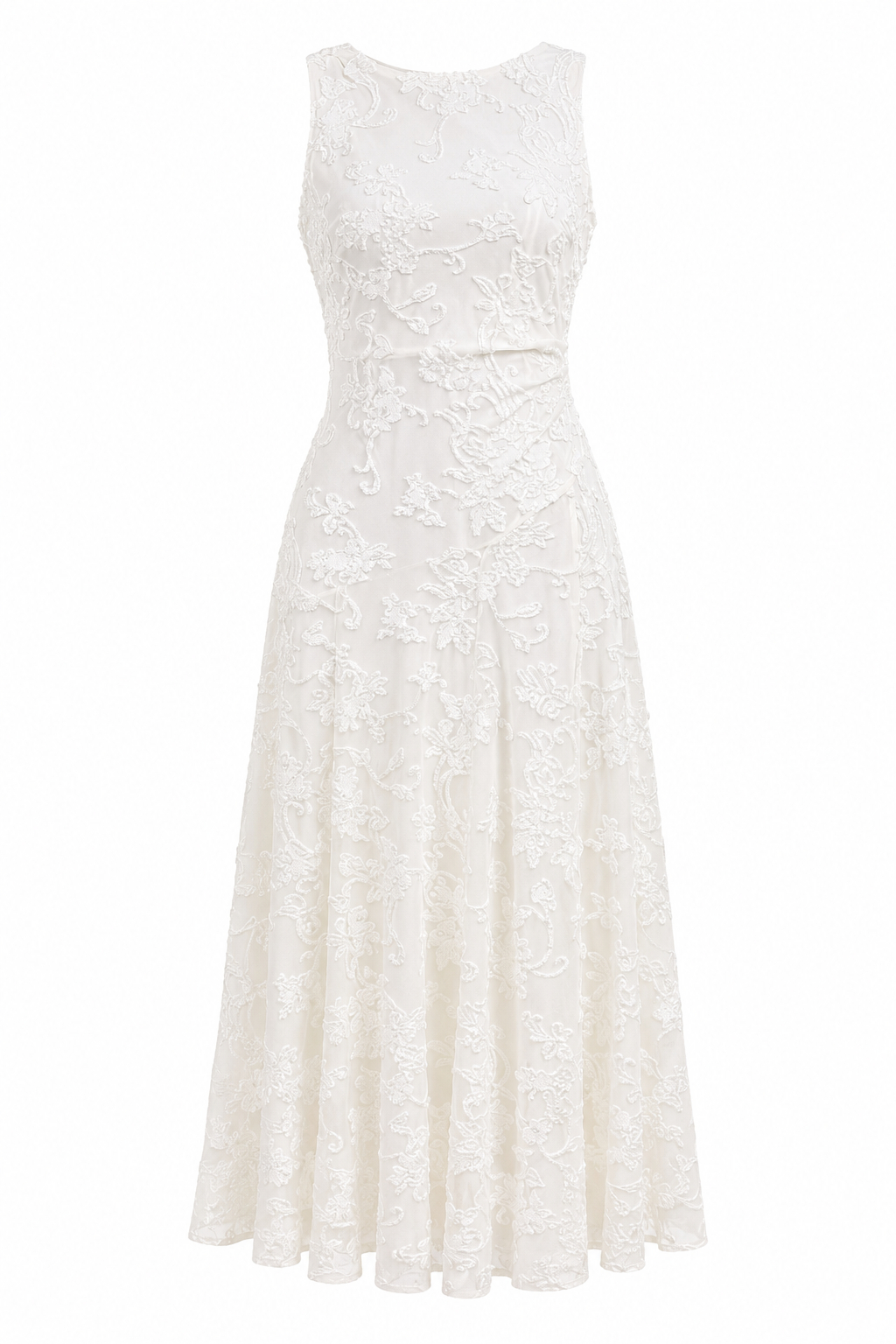 Olive White Jacquard Twist Vacation Dress