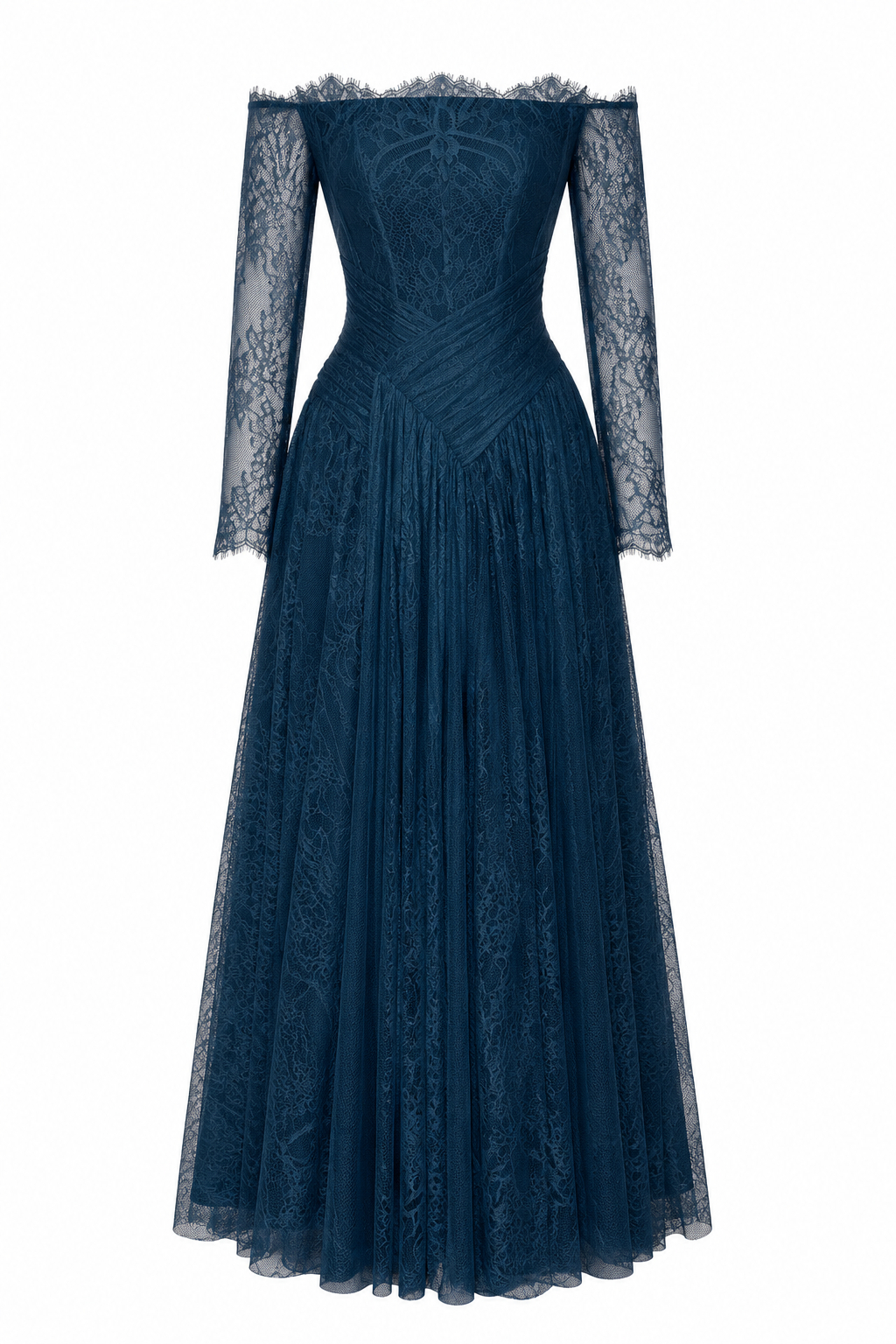 Theresa Peacock Green Lace Pleated Dress