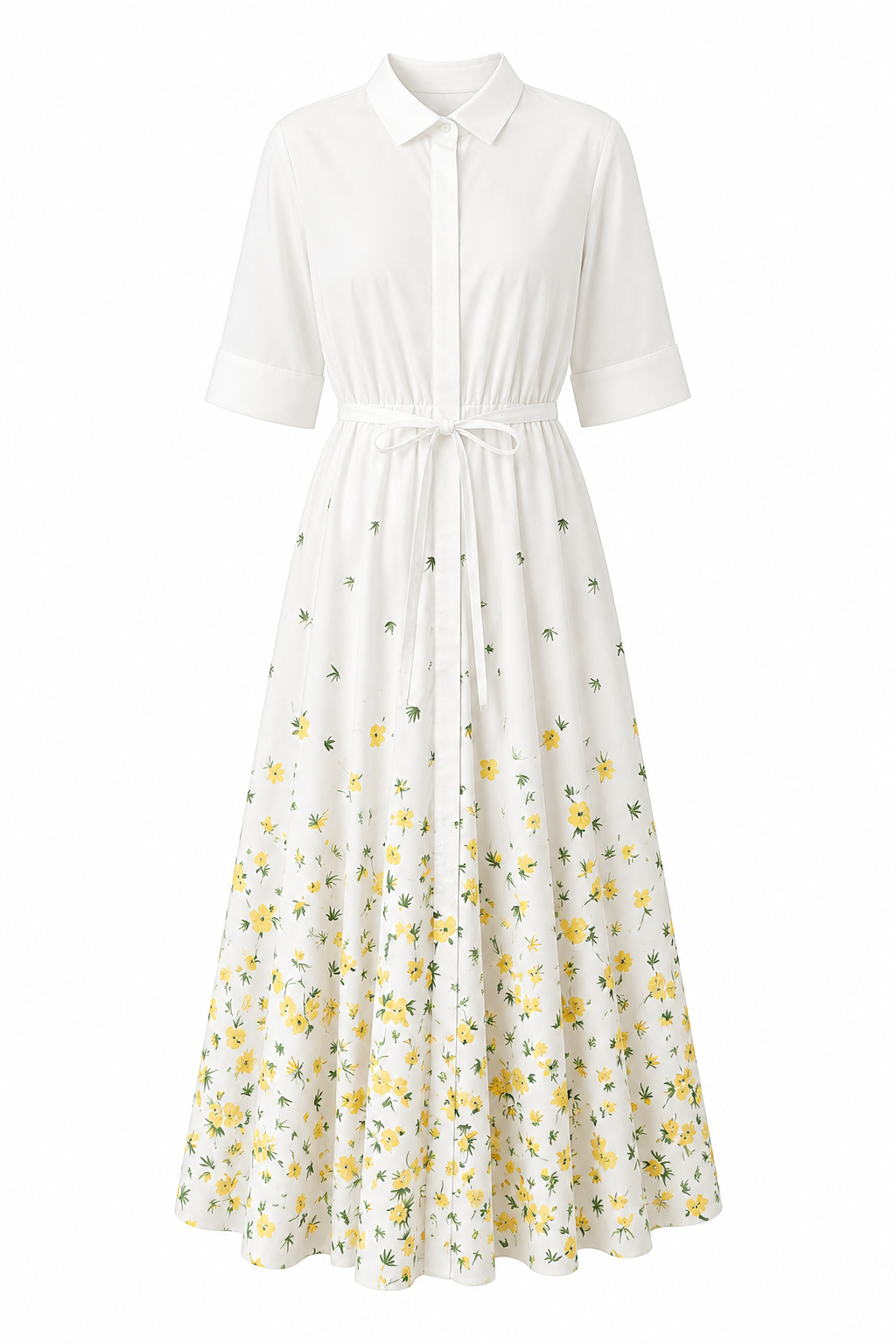 Abby Floral Tie Stand Collar Maxi Dress
