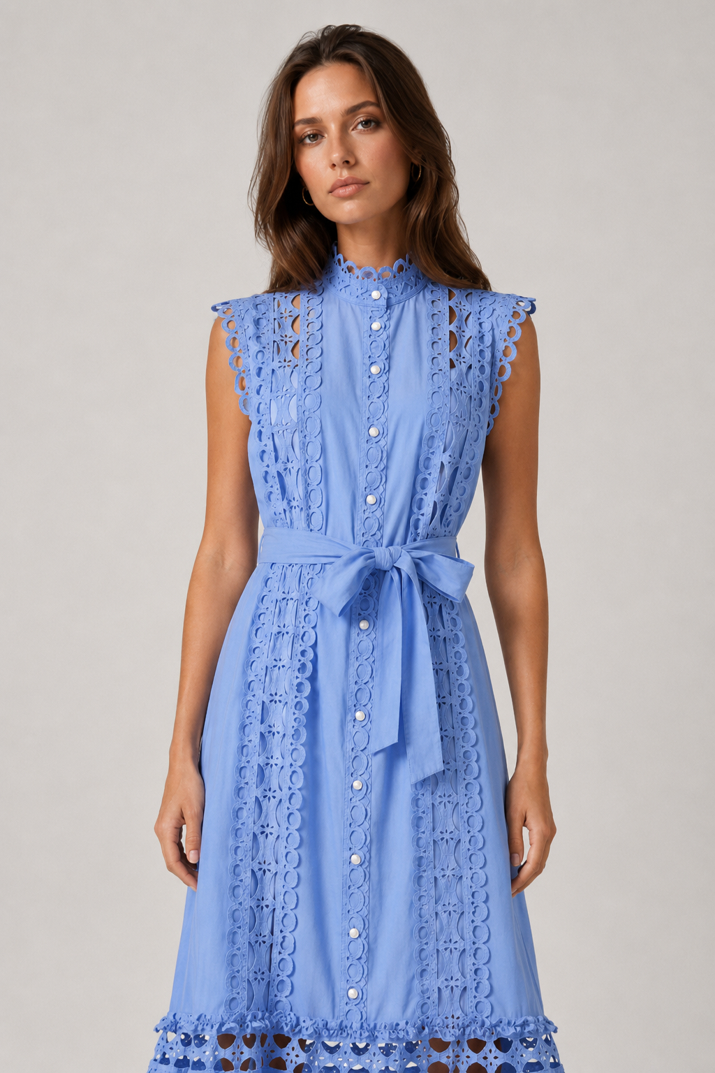 Paloma Embroidery Cutout Slim Maxi Dress