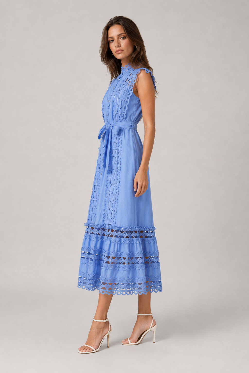 Paloma Embroidery Cutout Slim Maxi Dress