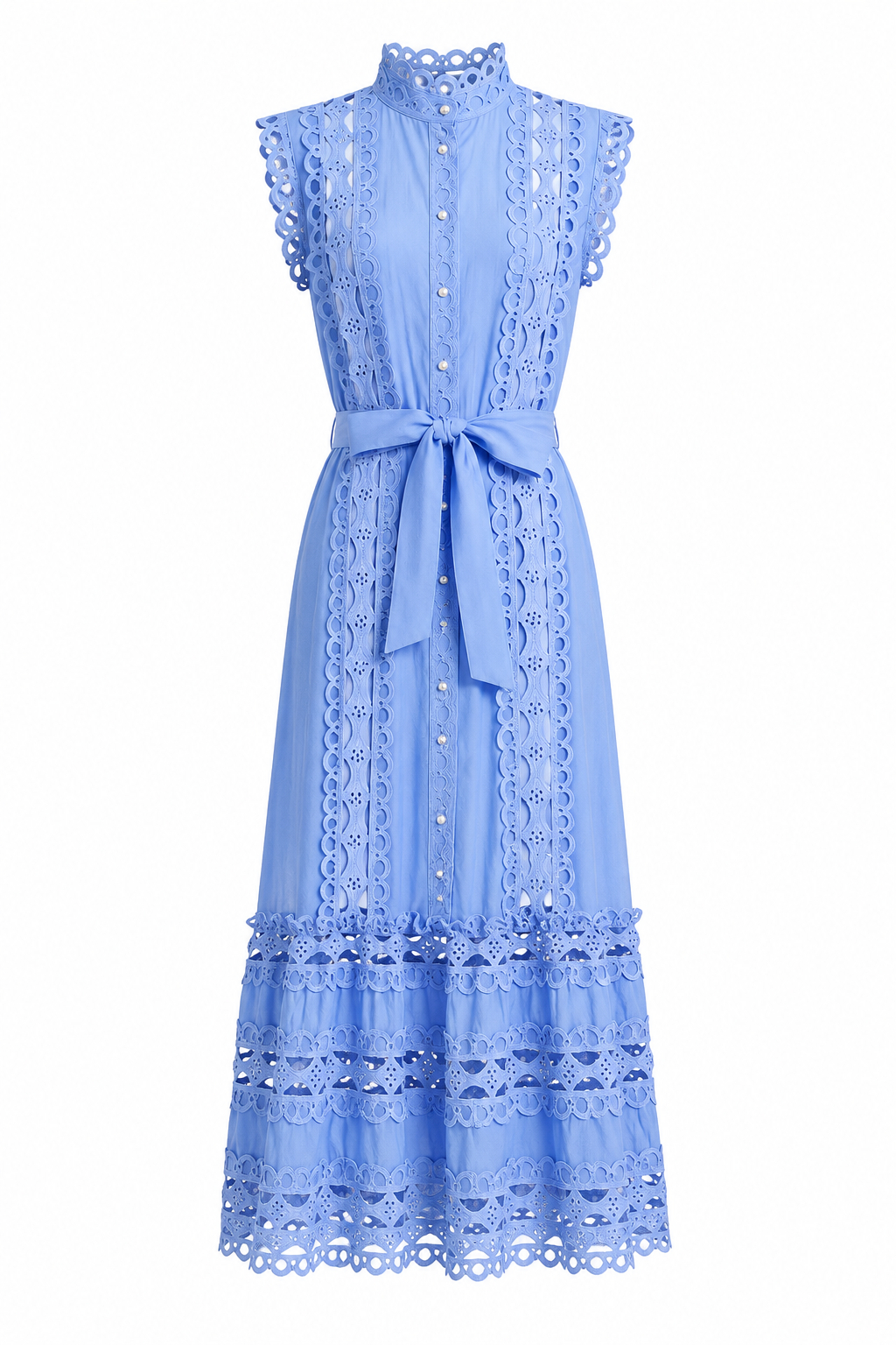 Paloma Embroidery Cutout Slim Maxi Dress