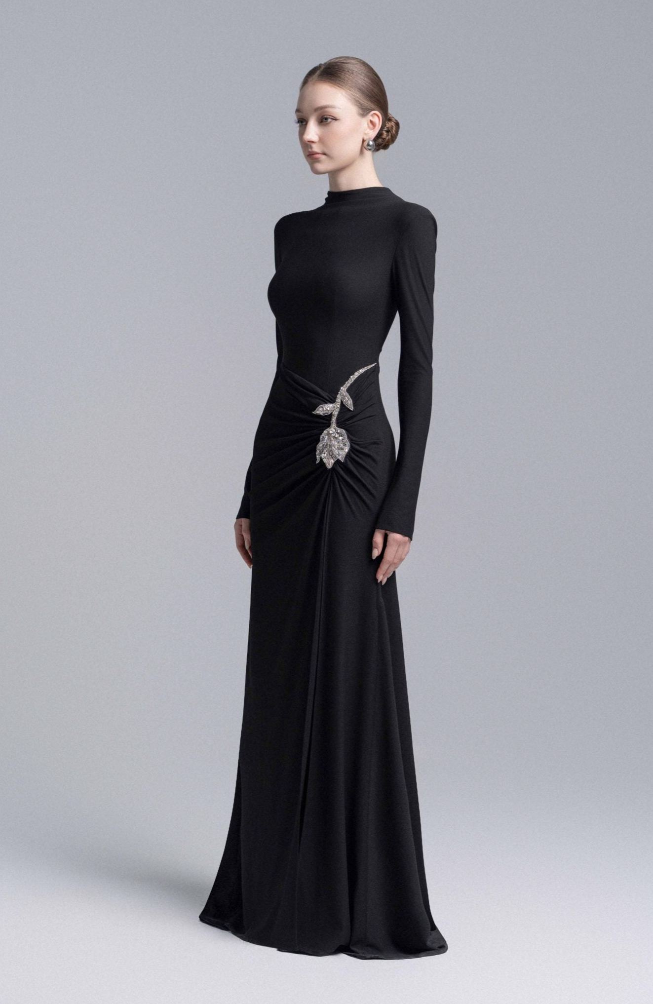 Long Sleeve Round Neck Maxi Dress