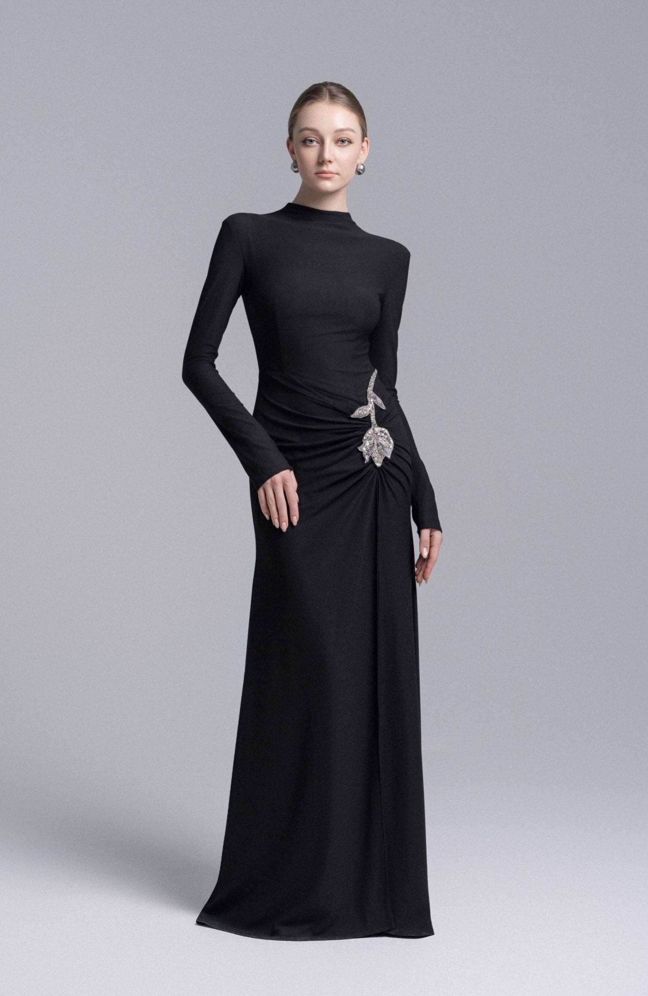 Long Sleeve Round Neck Maxi Dress