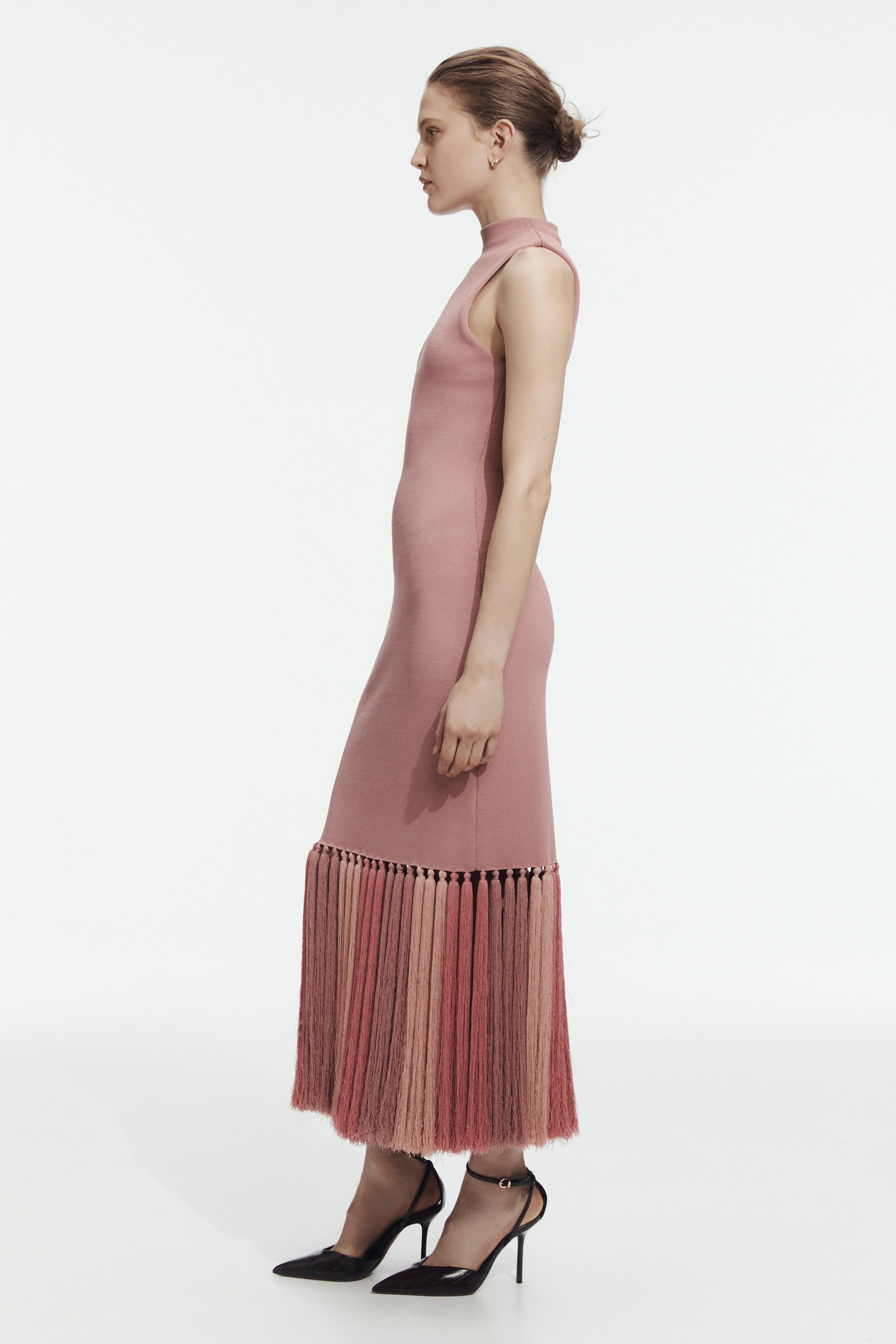 Sofina Knit Tassel Midi Dress