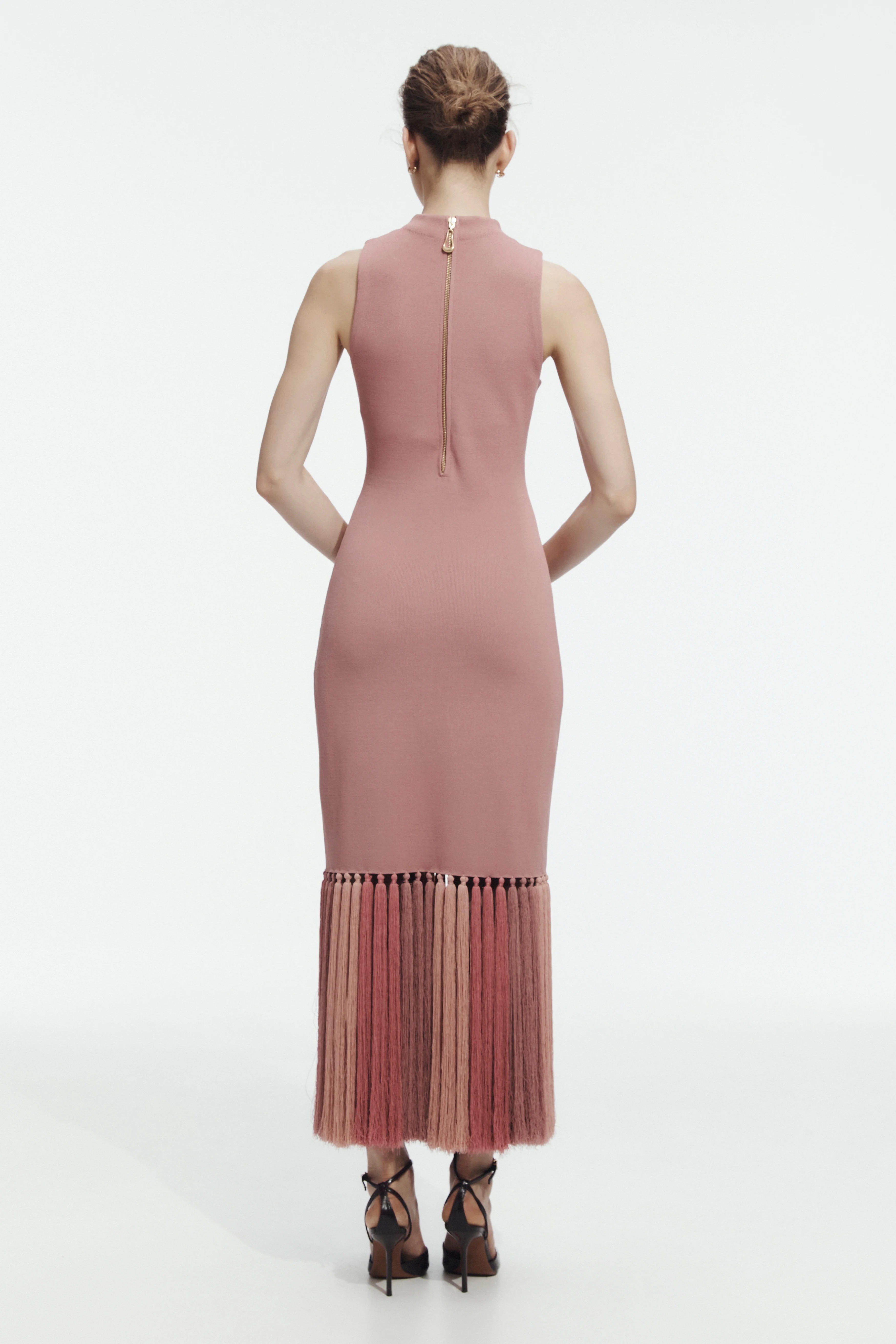 Sofina Knit Tassel Midi Dress