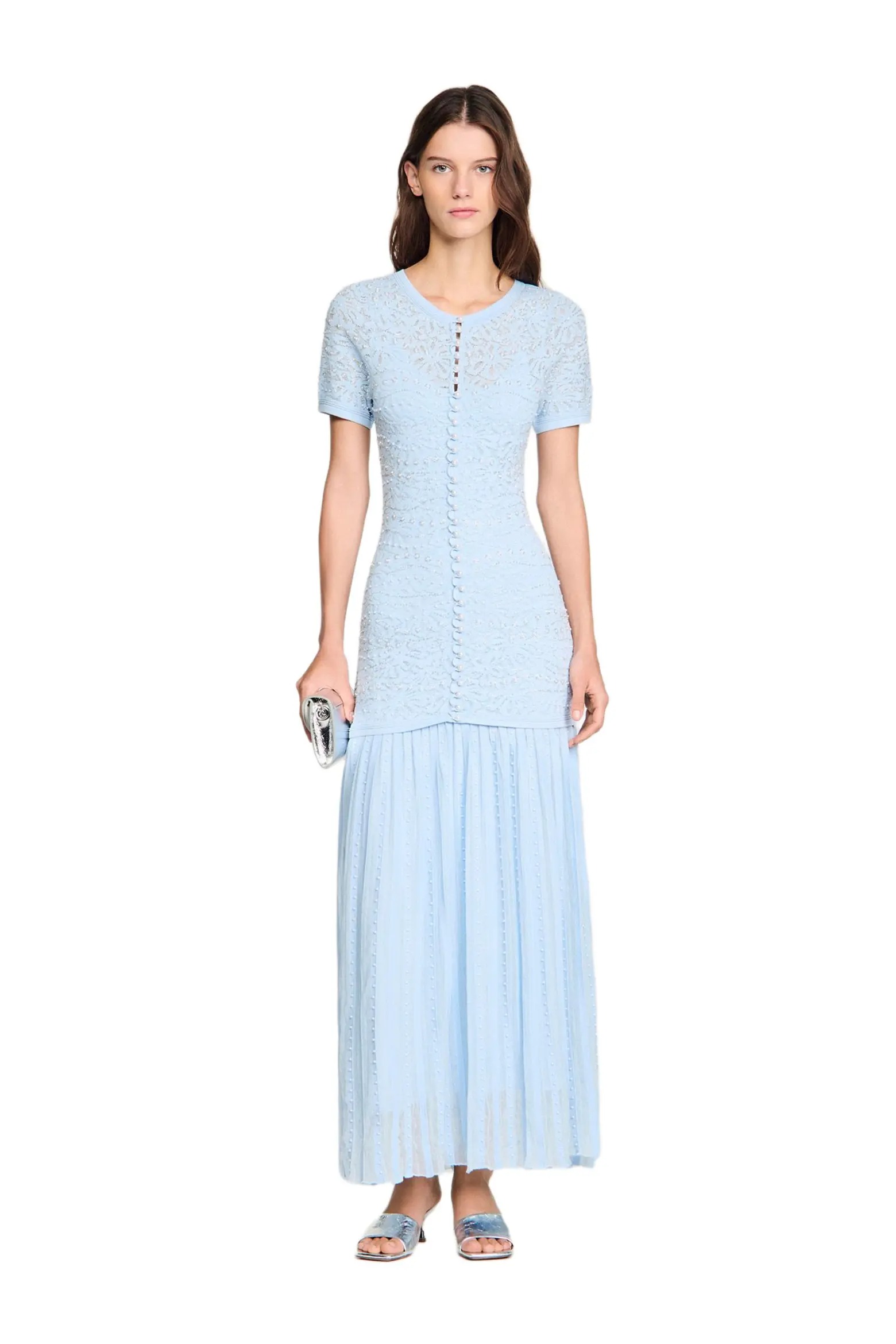 Beaded Knit Maxi Dress