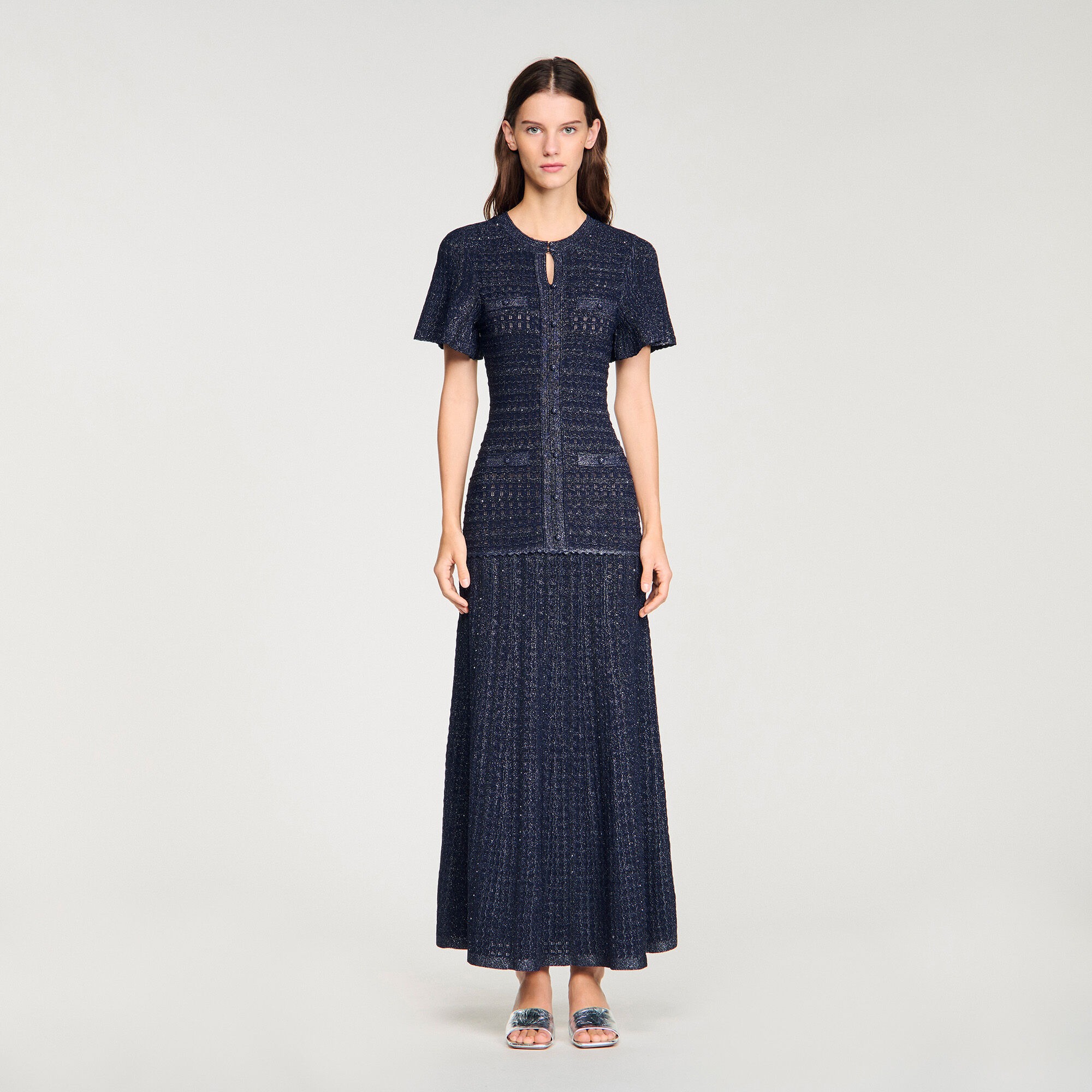 Rhinestone Knit Maxi Dress