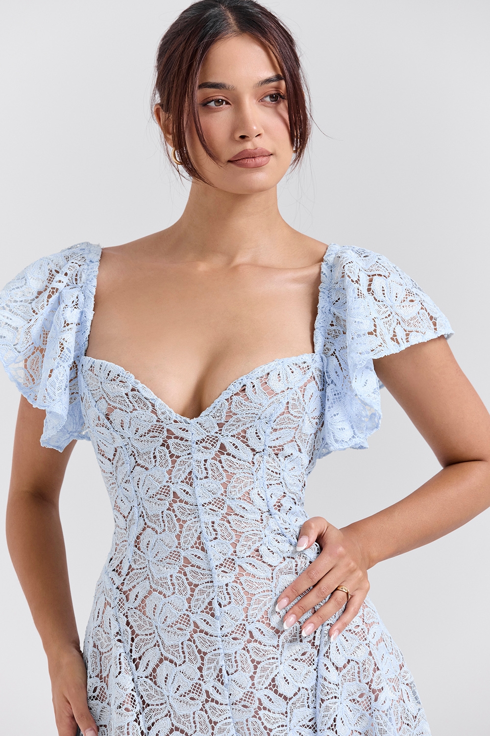 Austen Bluebell Floral Lace Midi Dress