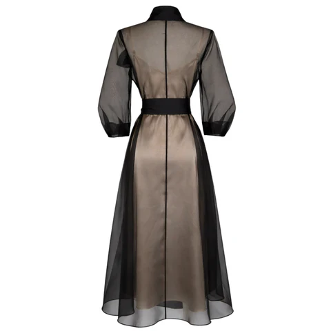 Solid Fairy Style Puff Sleeve Two-Piece Dress