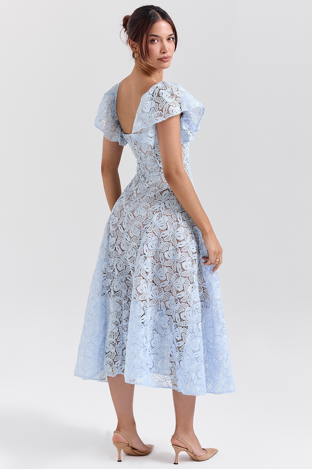 Austen Bluebell Floral Lace Midi Dress