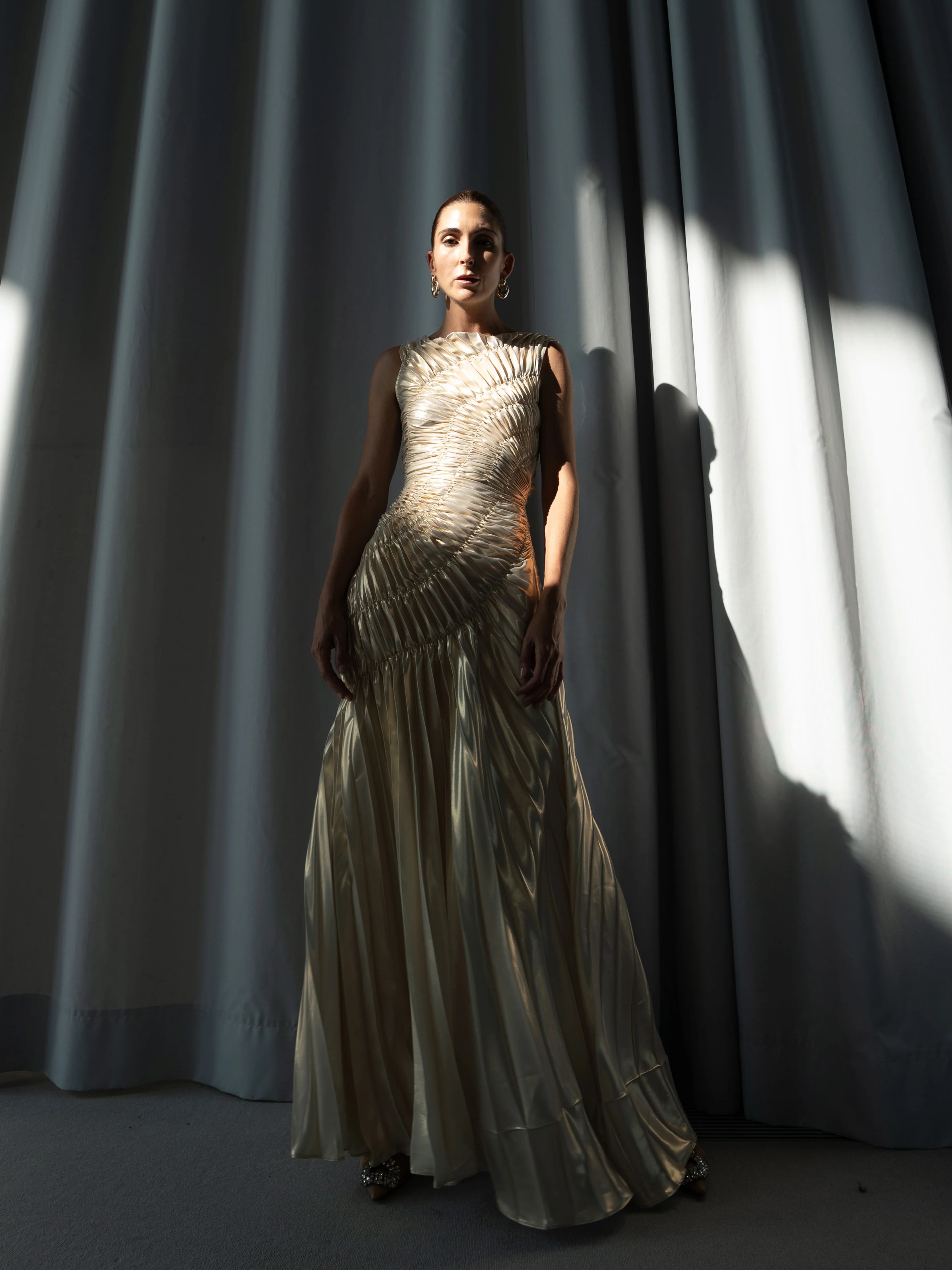 Fossil Dress Floor Length Metallic