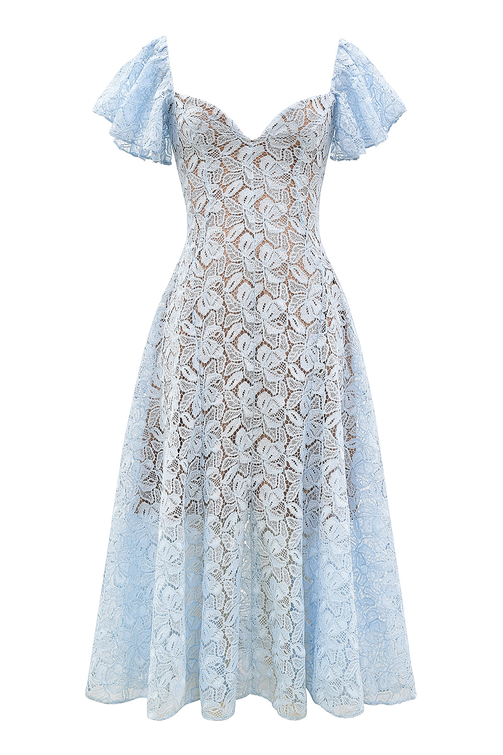Austen Bluebell Floral Lace Midi Dress