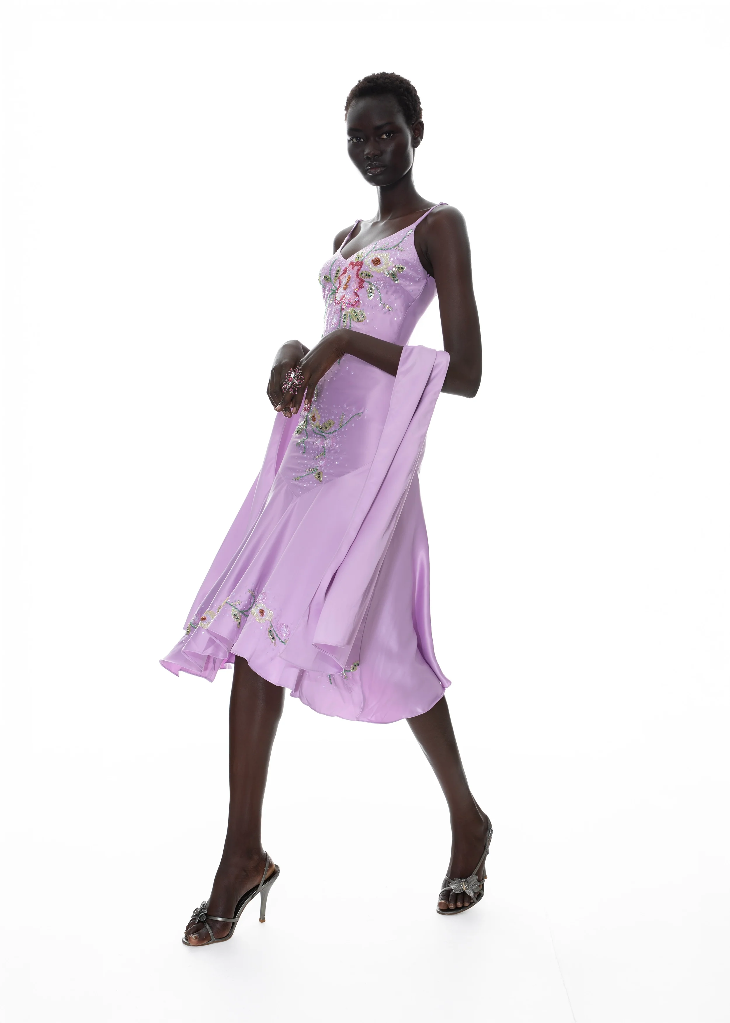 Hand-Beaded Evening Gown