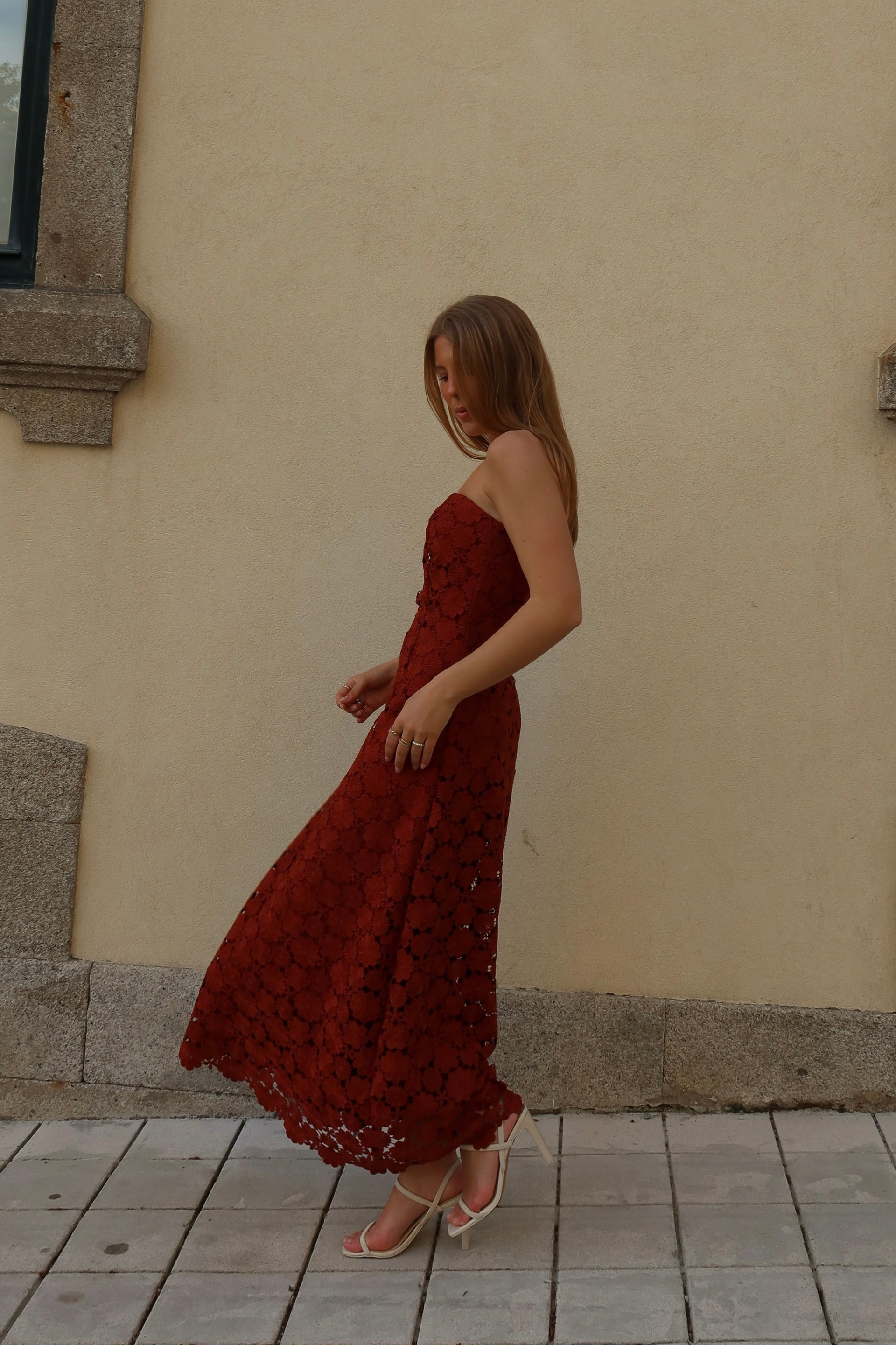 Terracotta Floral Maxi Dress