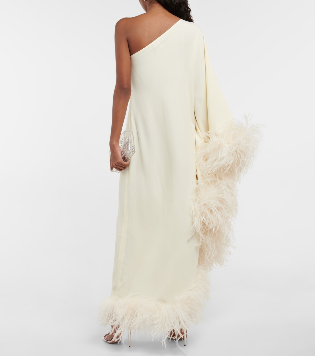Ubud feather-trimmed gown