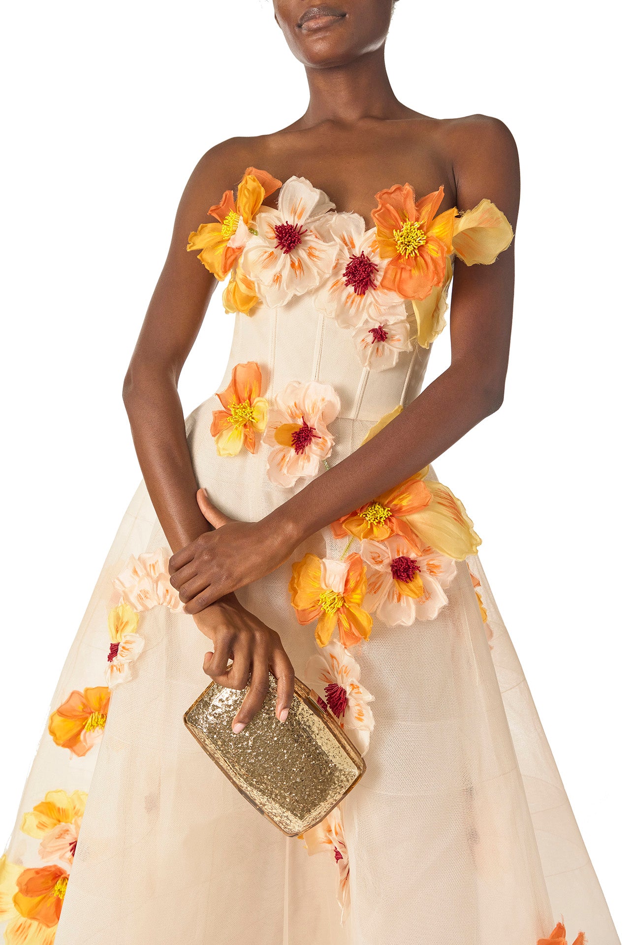 Poppy Embroidered Tea-Length Dress