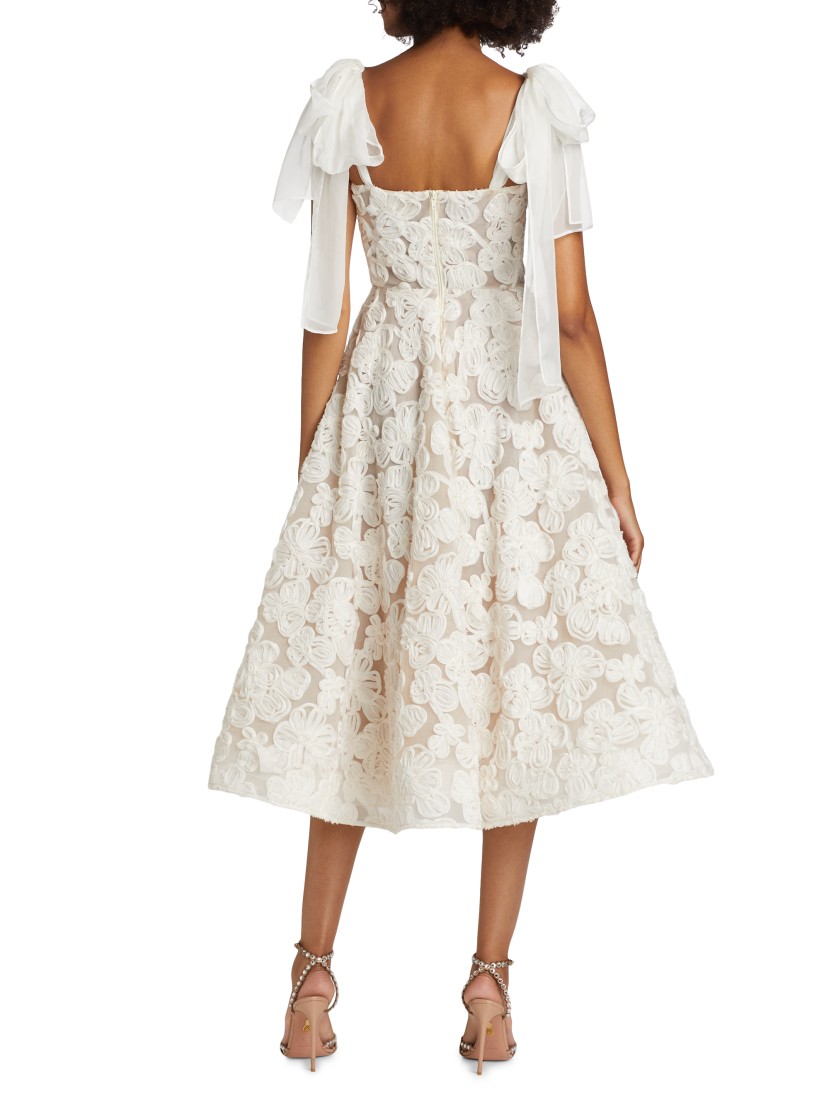 Sabrina Embroidered A-Line Midi-Dress