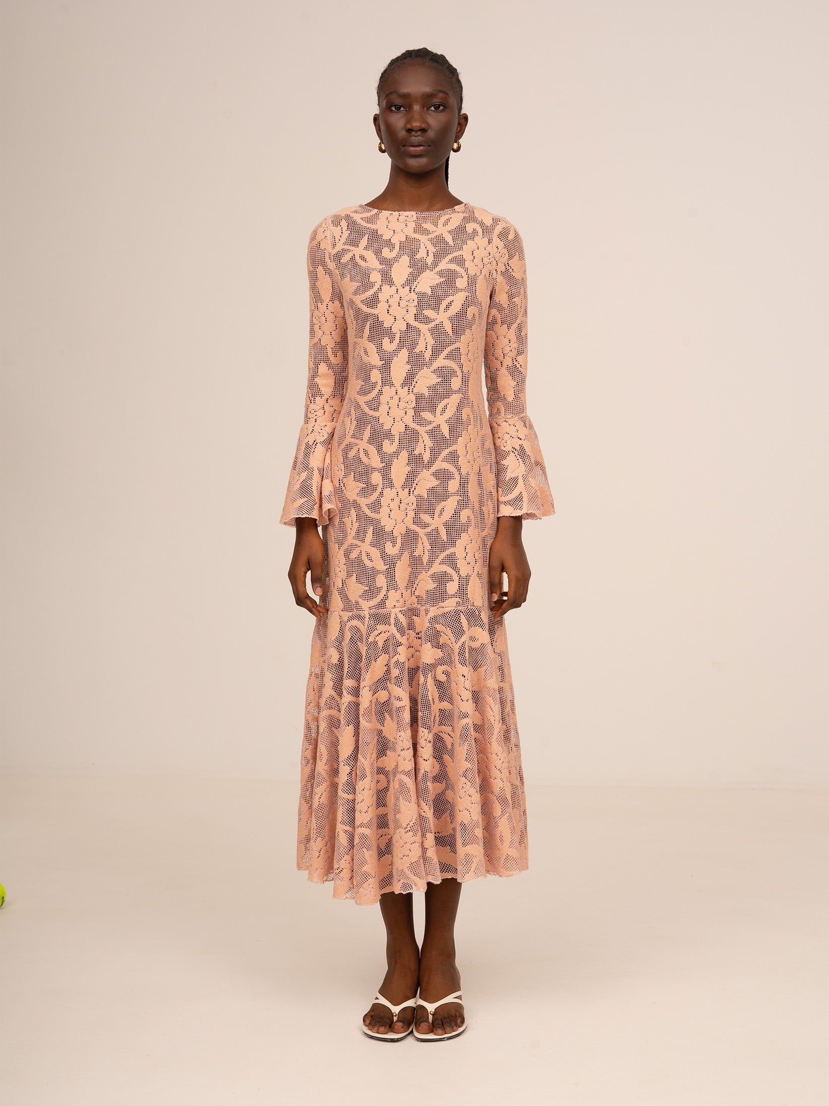 Pink Jester Embroidery Midi Dress - XS