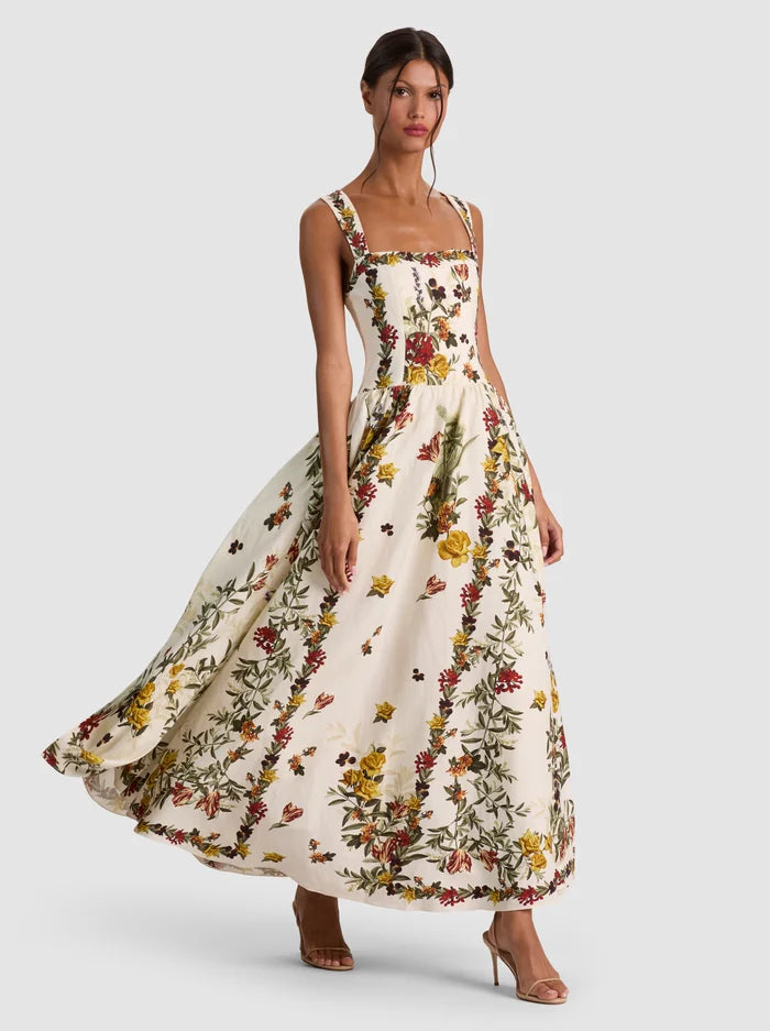 FIT AND FLARE MAXI DRESS