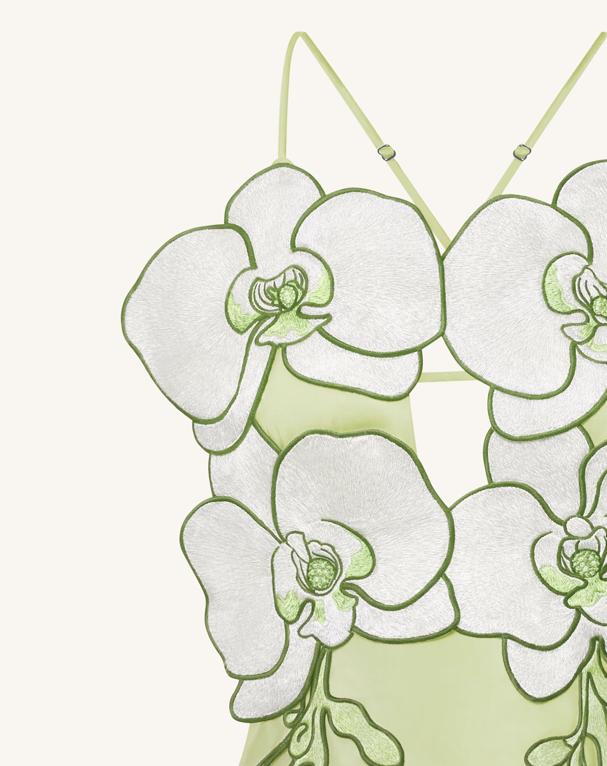 Orchid Embroidered Dress - Light Green