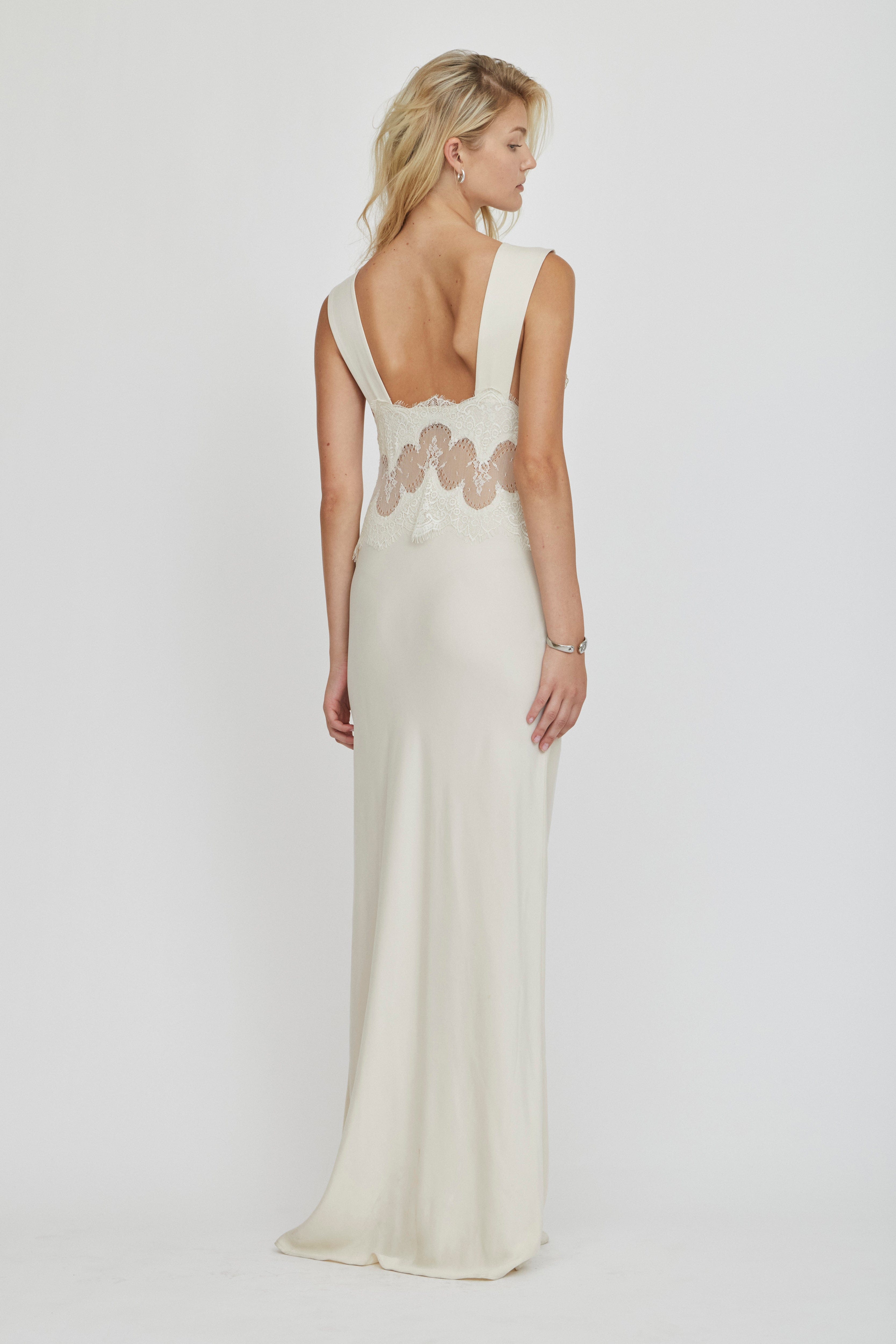 Visions Lace Floor Length Dress