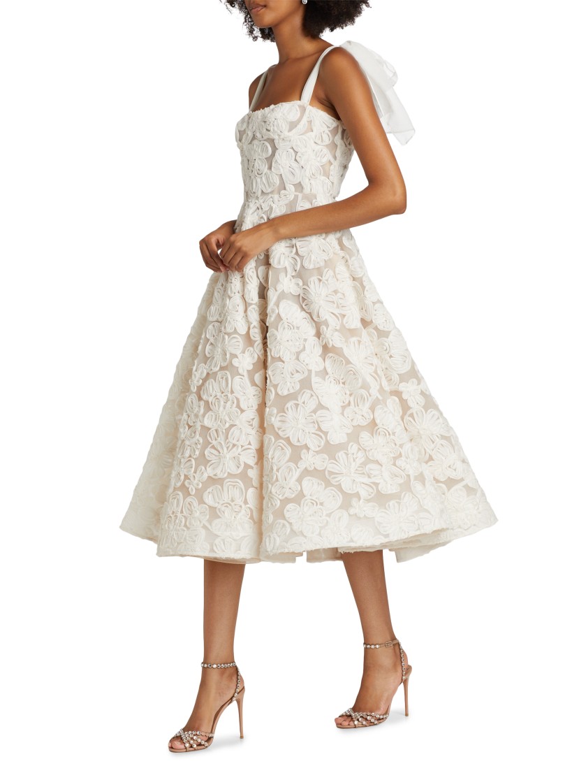 Sabrina Embroidered A-Line Midi-Dress