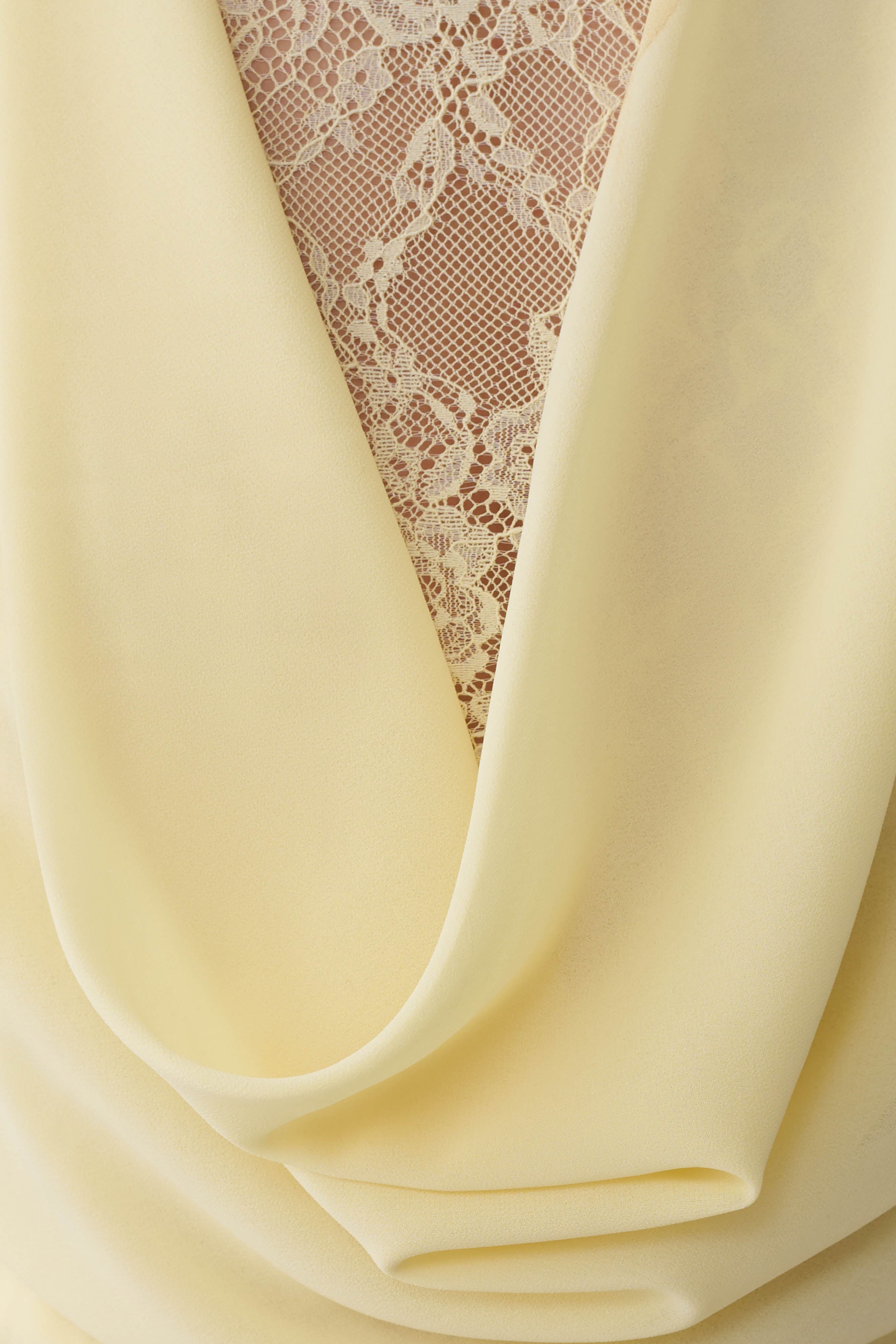 Chiffon And Lace Halter Maxi Dress