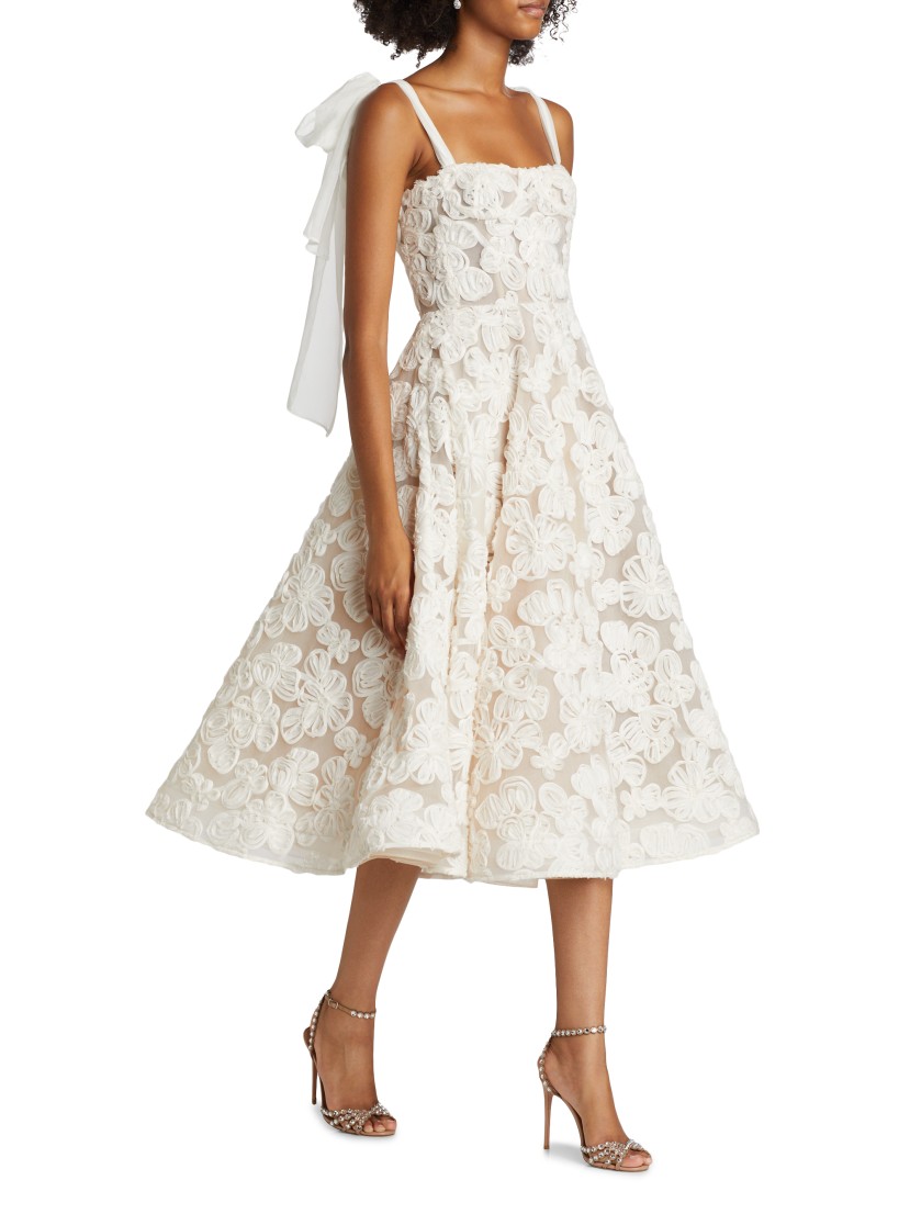 Sabrina Embroidered A-Line Midi-Dress