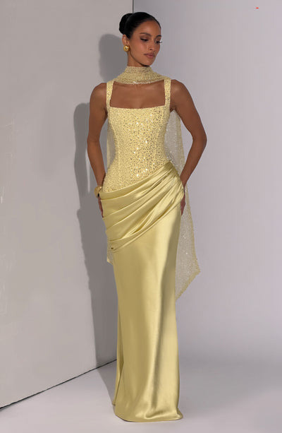 Alexandria Lemon Maxi Dress