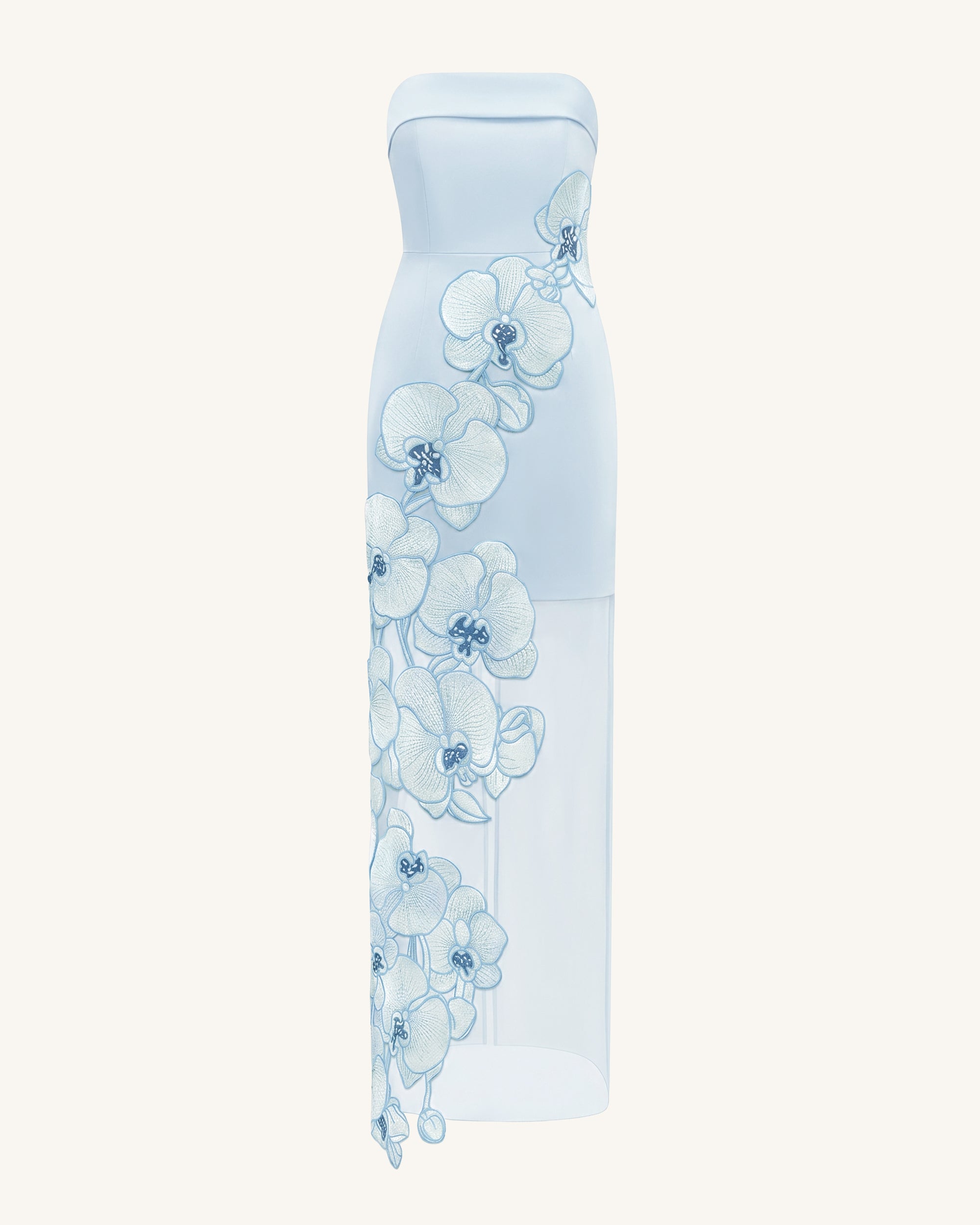 Orchid Embroidered Dress -Light Blue