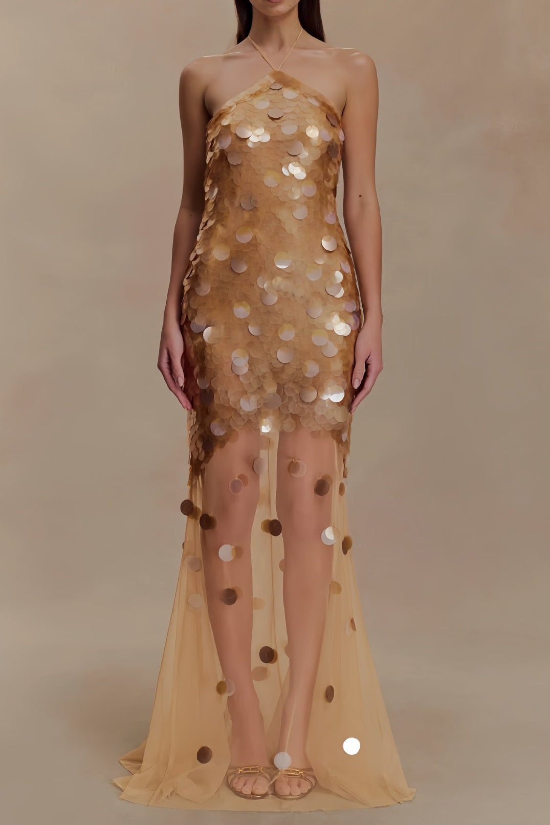 Embellished backless Maxi Dress