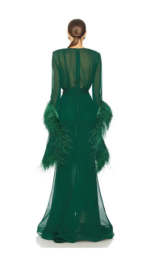 Geisha V-neck Gown - Green