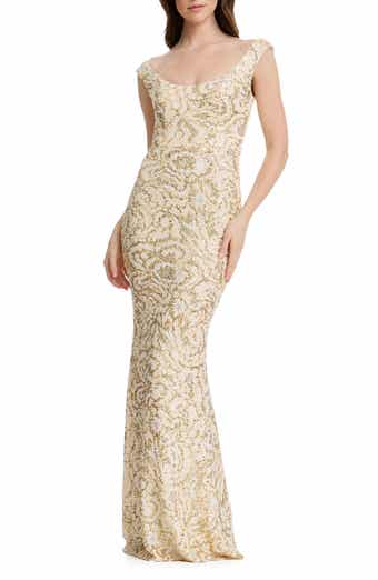 Goldie Sequin Butterfly Column Gown