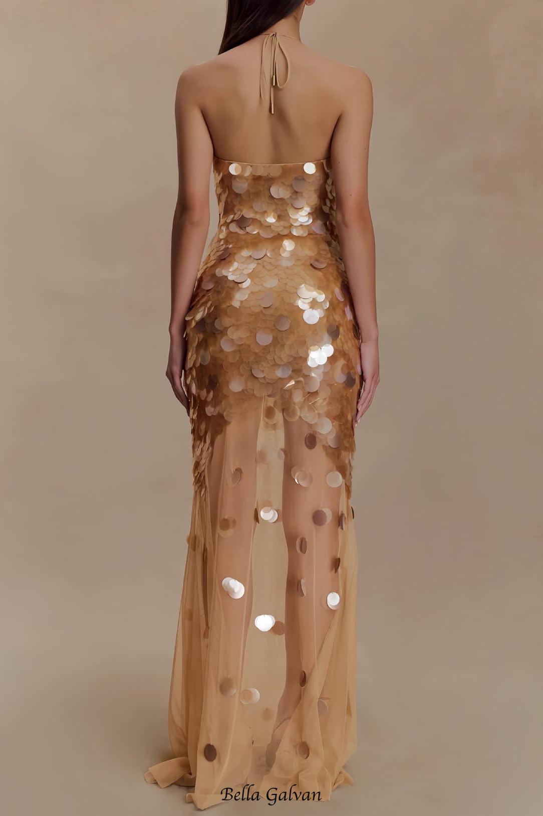 Embellished backless Maxi Dress